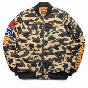 baristas A Bathing Ape 1st Camo Shark MA-1 Jacket - Yellow