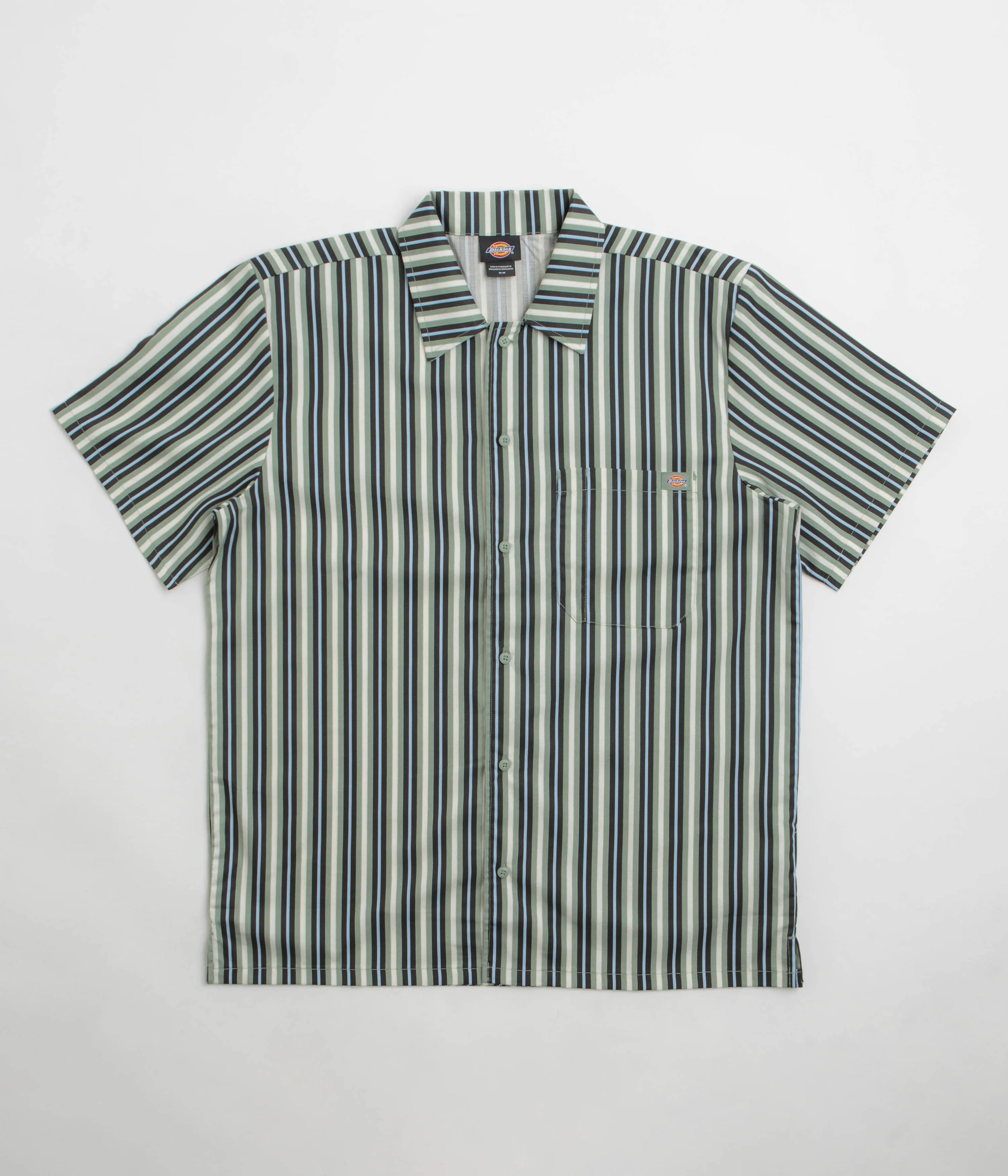 Everyday Wear Dickies Multi Stripe Work Short Sleeve Shirt - Iceberg Green