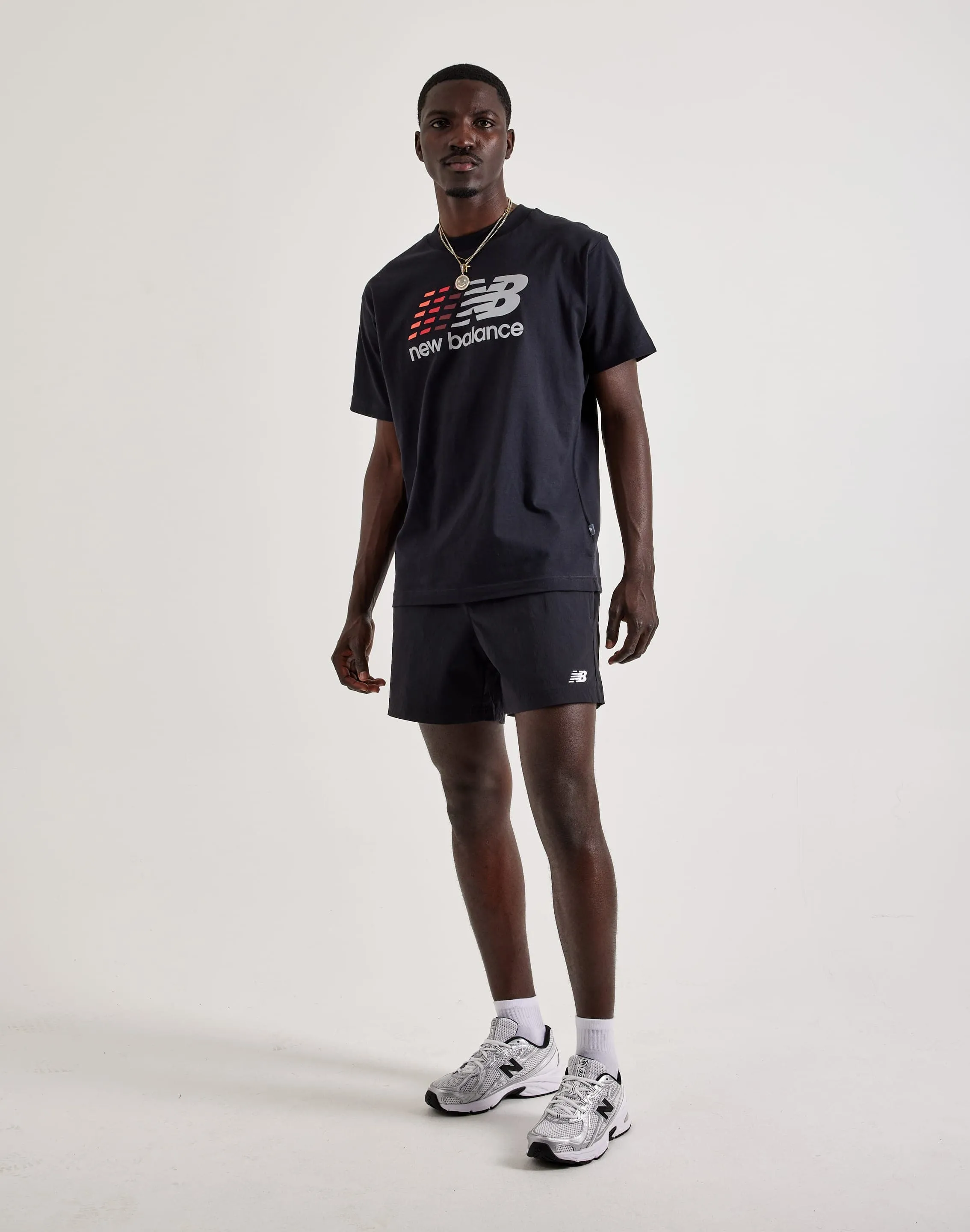 New Balance Linear Logo Tee Light Core SheerLayeredPanels