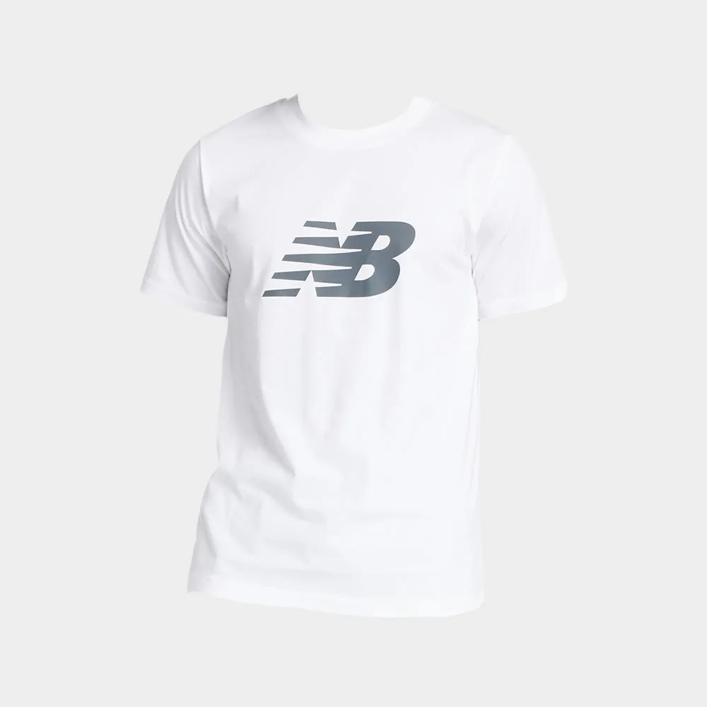 New Balance Mens Sport Logo Tee White Magnetic Closure