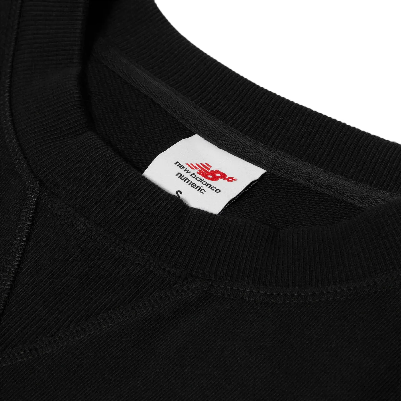 New Balance Numeric French Terry Crewneck Sweatshirt - Black product budget friendly Ribbed Hem