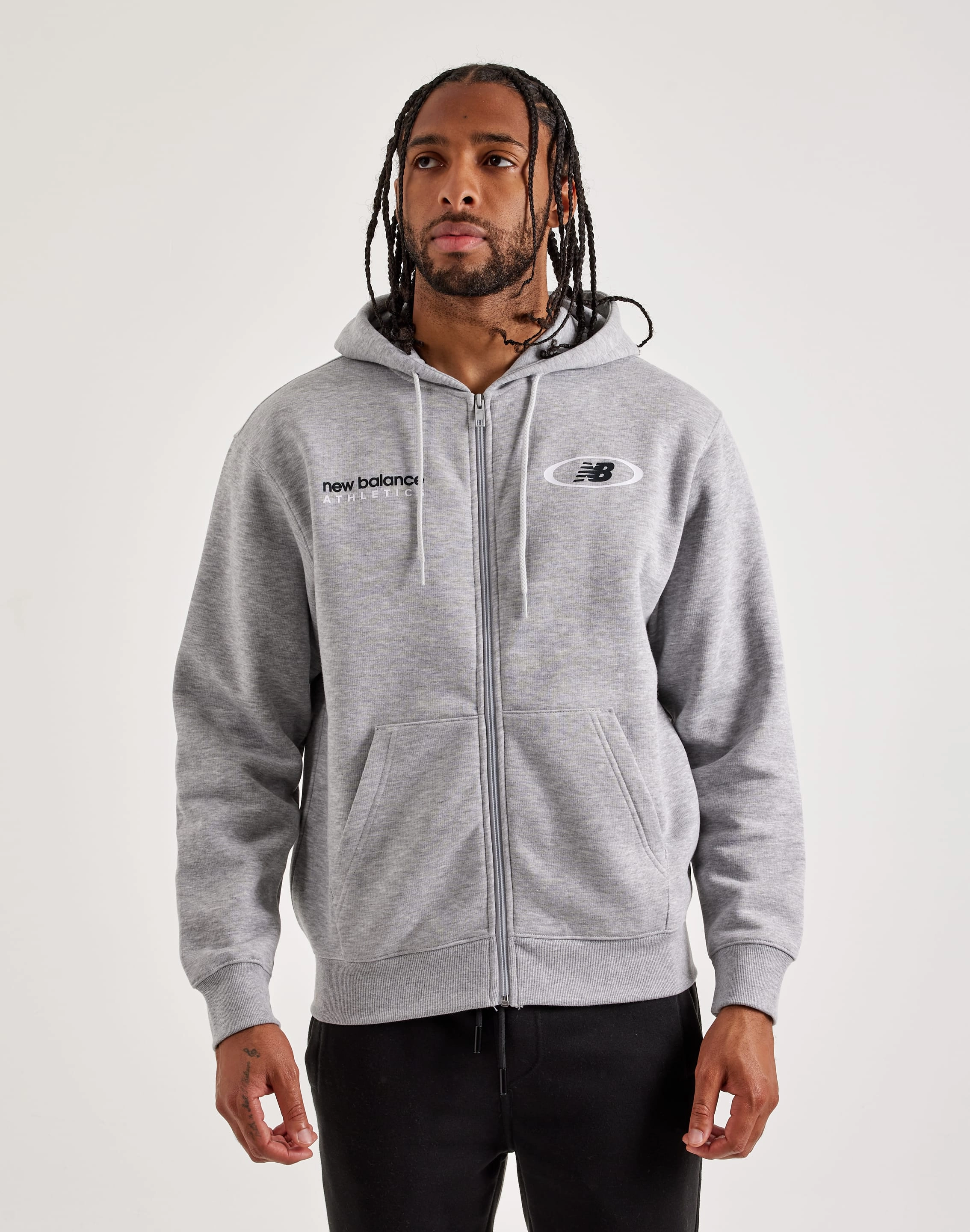 New Balance Core Plus Full-Zip Fleece Hoodie Ventilated Back Panel
