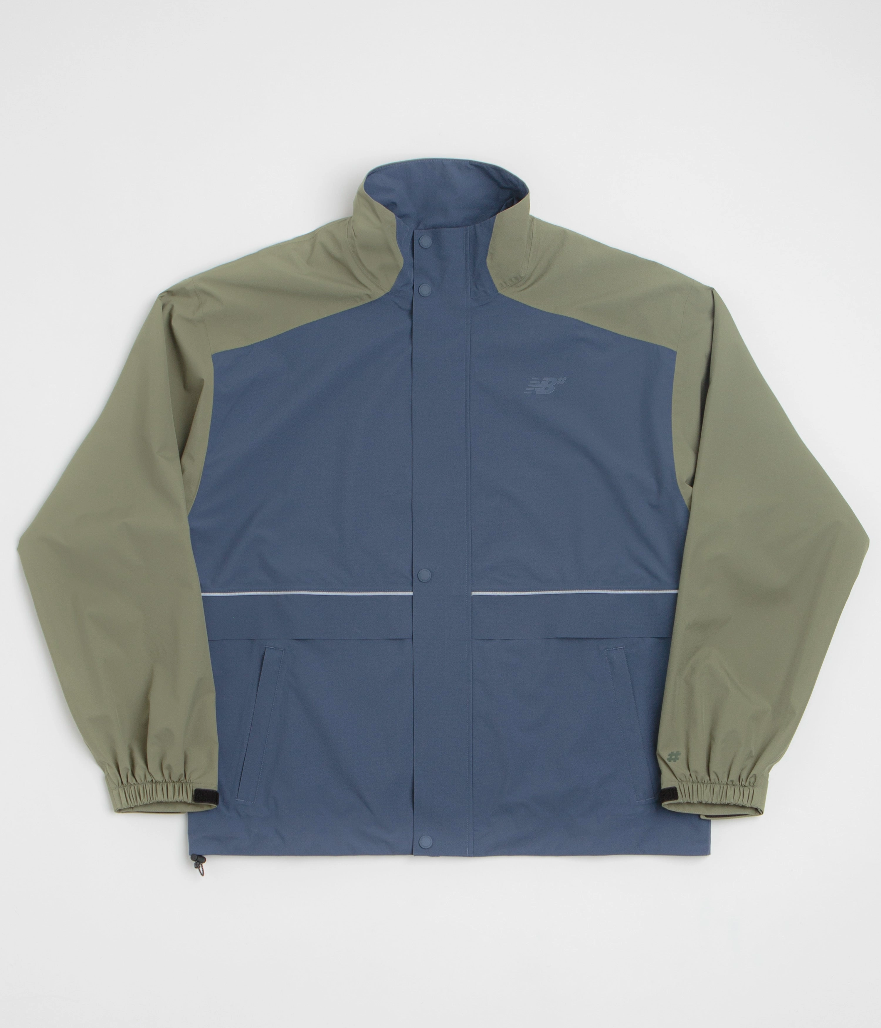 New Balance Numeric Waterproof Jacket - Khaki / Blue suitable for indoor activities