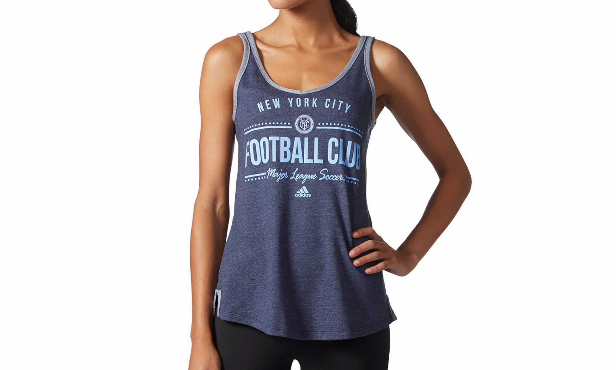 Rustic Ease NonIrritatingSeams New York City Football Club V-Neck Tank Top "Grey"