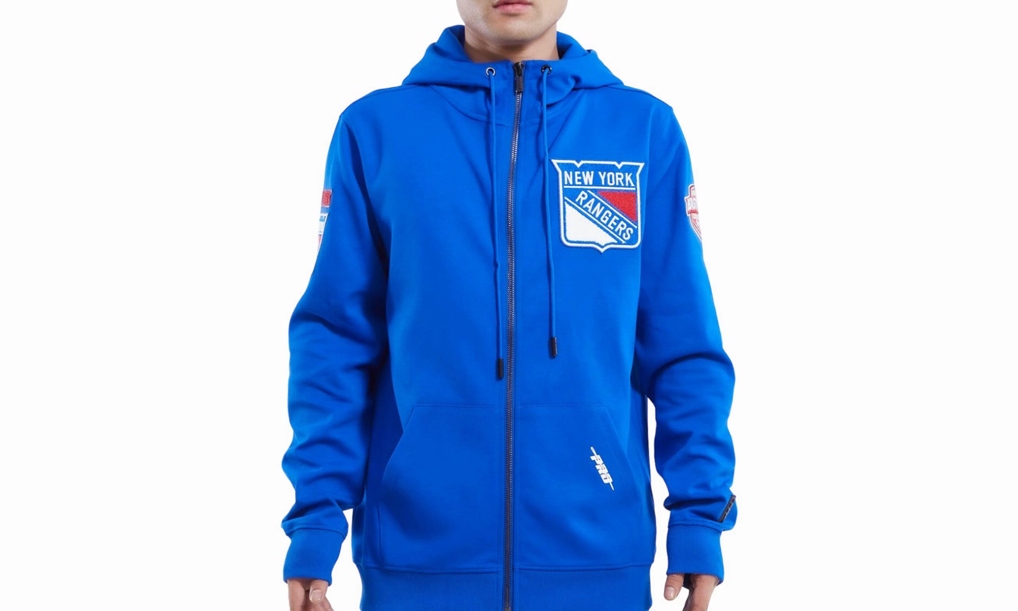 New York Rangers Classic Chenille Zip-Up Hoodie "Blue"