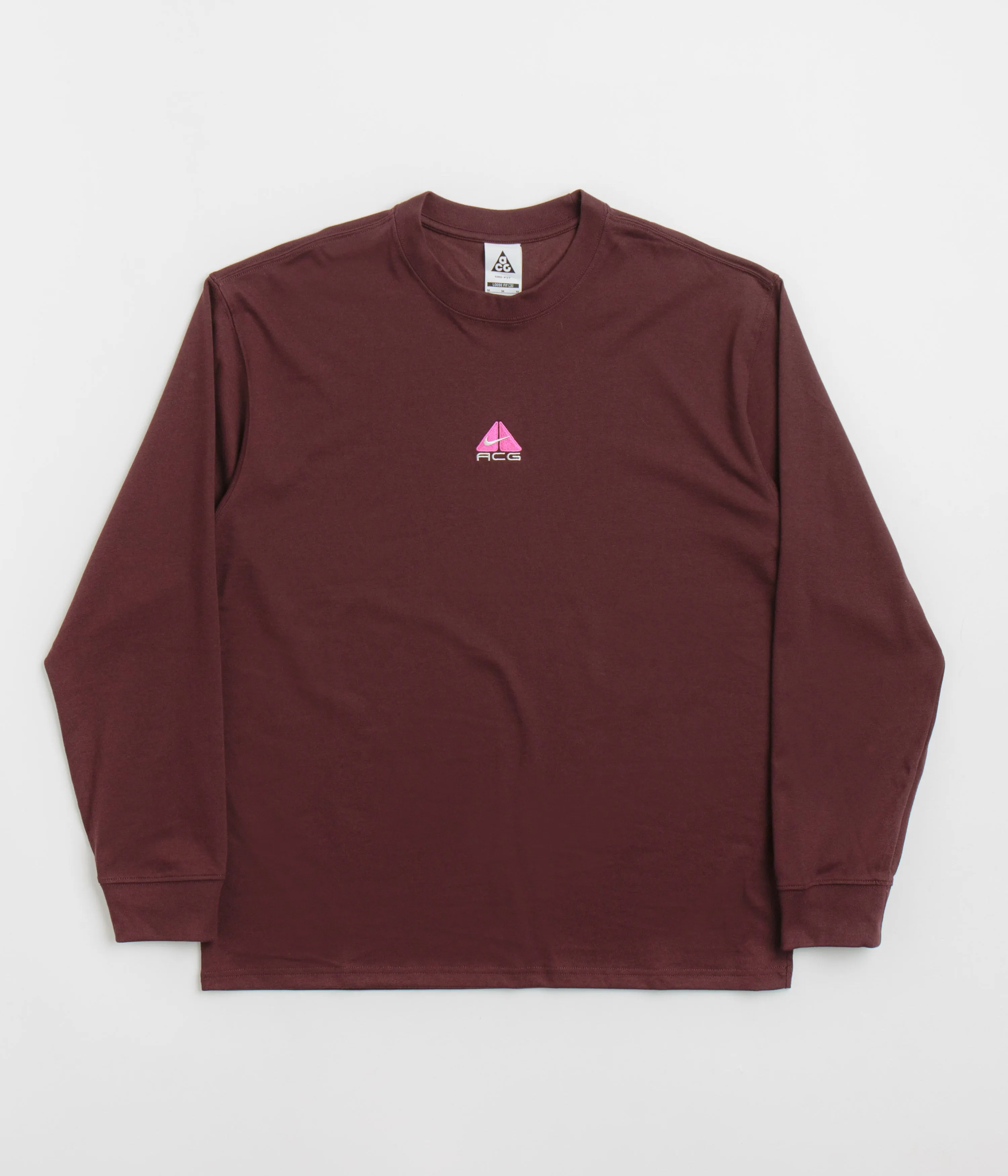 Asymmetrical hem college event Nike ACG Lungs Long Sleeve T-Shirt - Burgundy Crush