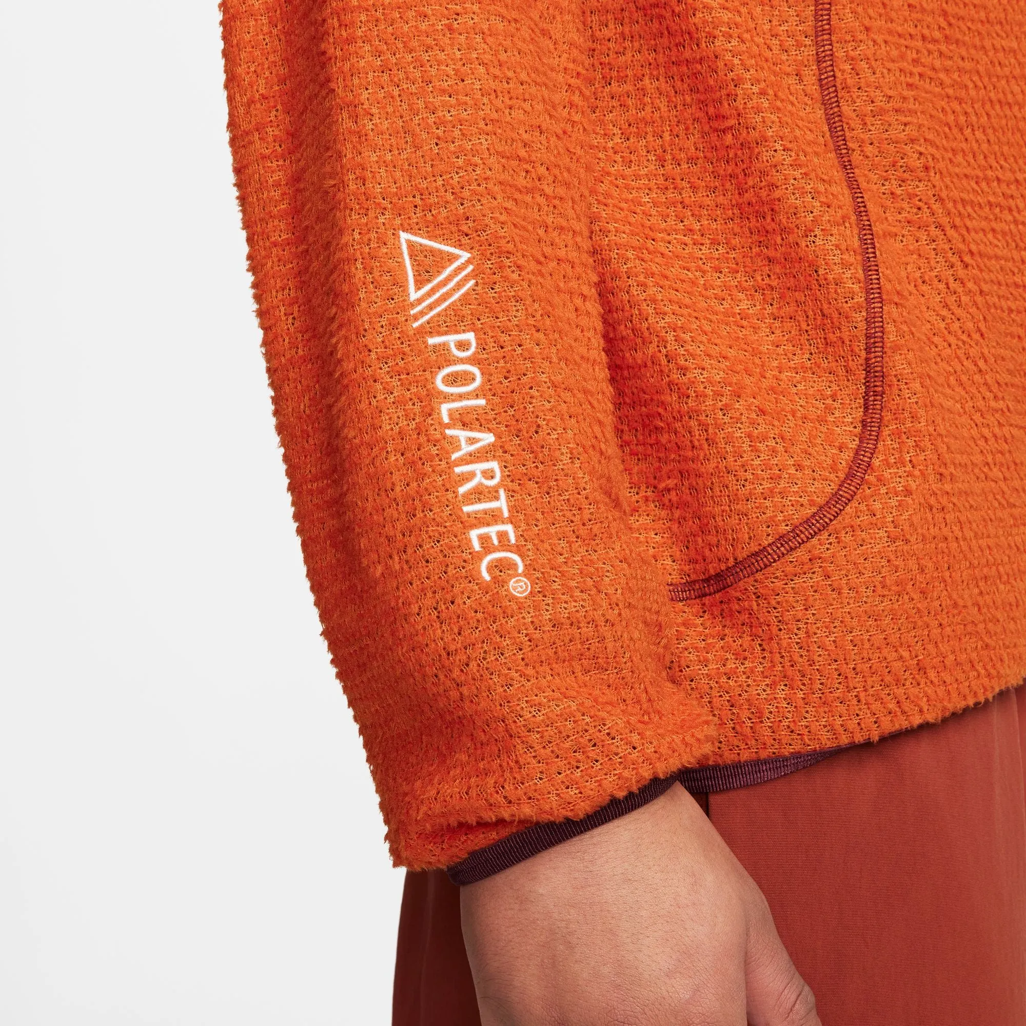 Ventilated Back Panel Nike ACG "Wolf Lichen Caps" Mid-Layer Top (Orange)
