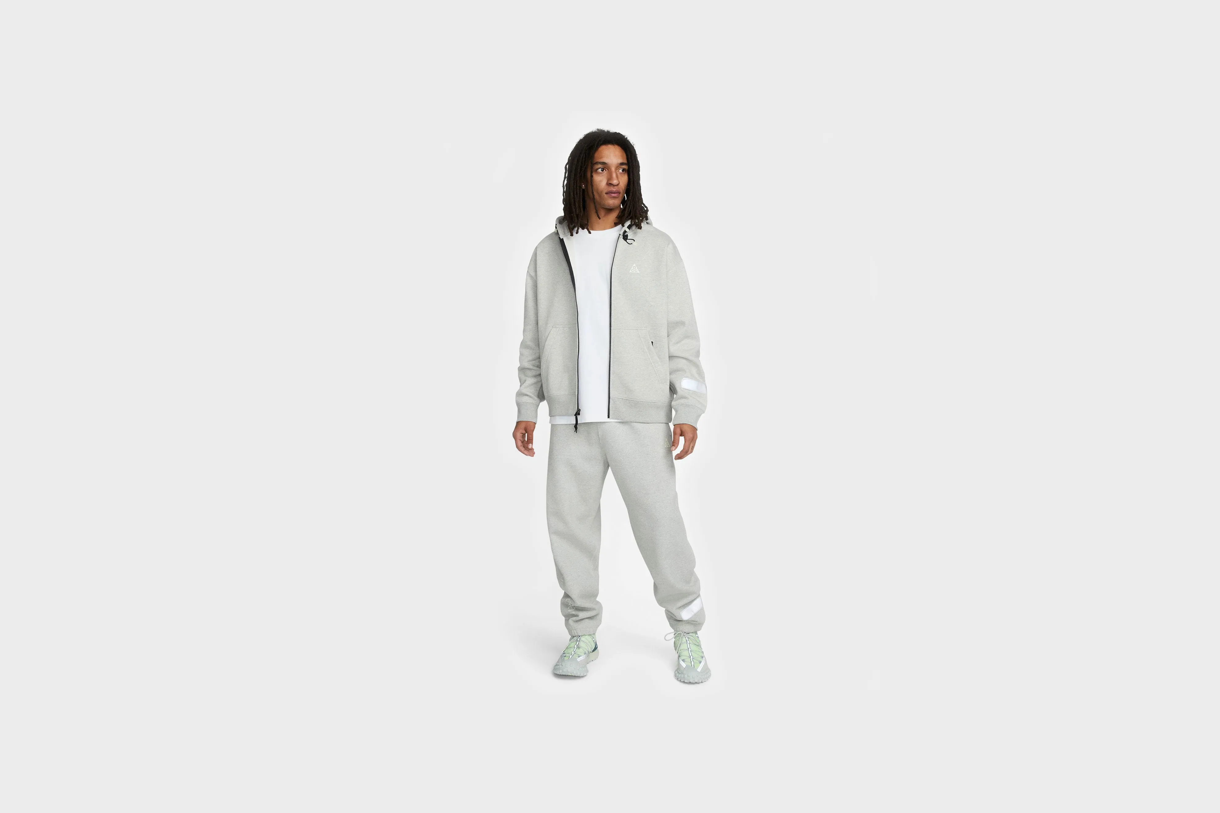 Noble Grace BuiltIn Grip Nike ACG Therma-FIT ??Airora?? Full-Zip Fleece Hoodie (Grey Heather/Black/Light Smoke Grey)
