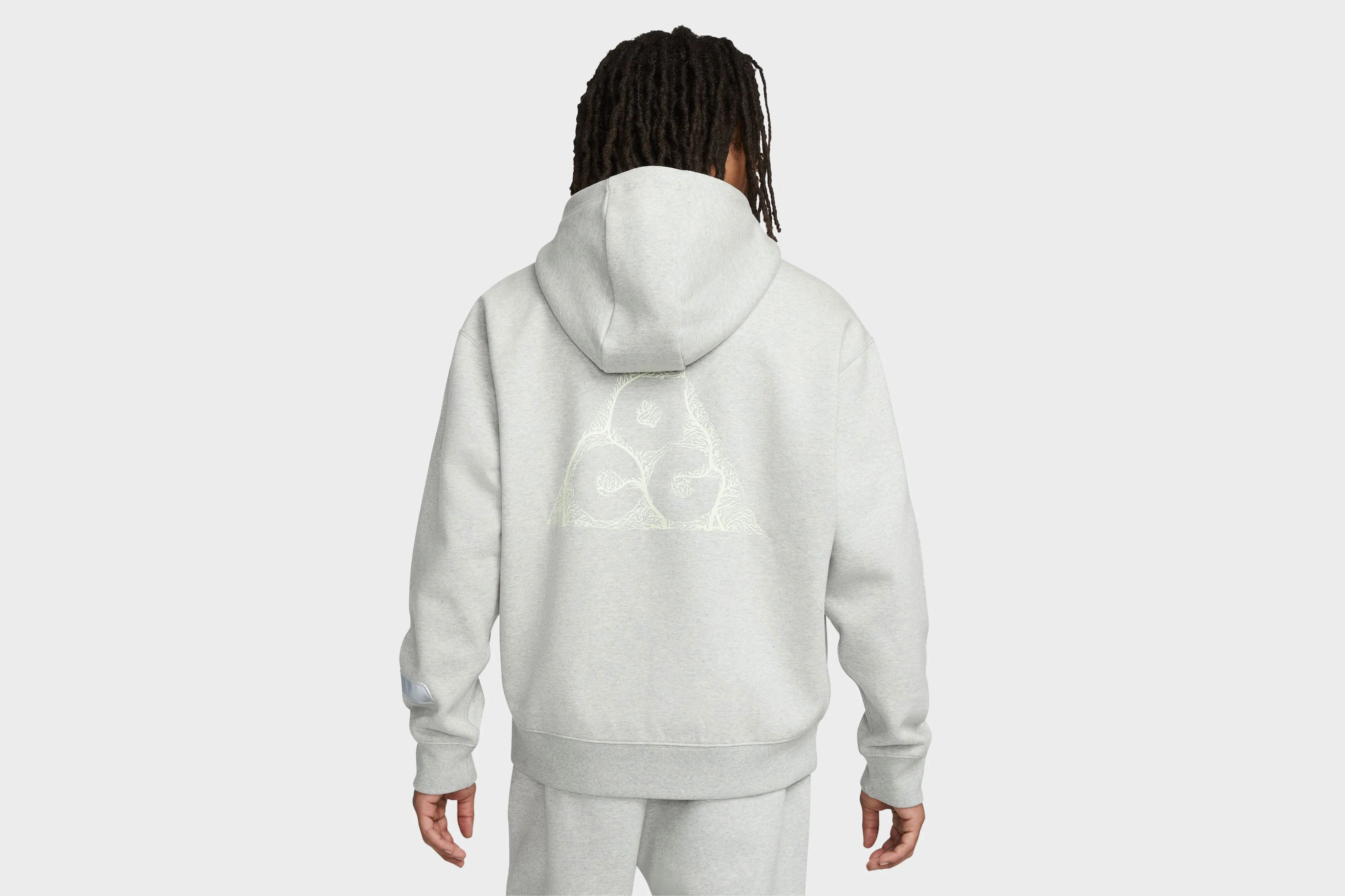 Magnetic Closure Nike ACG Therma-FIT ??Airora?? Full-Zip Fleece Hoodie (Grey Heather/Black/Light Smoke Grey)