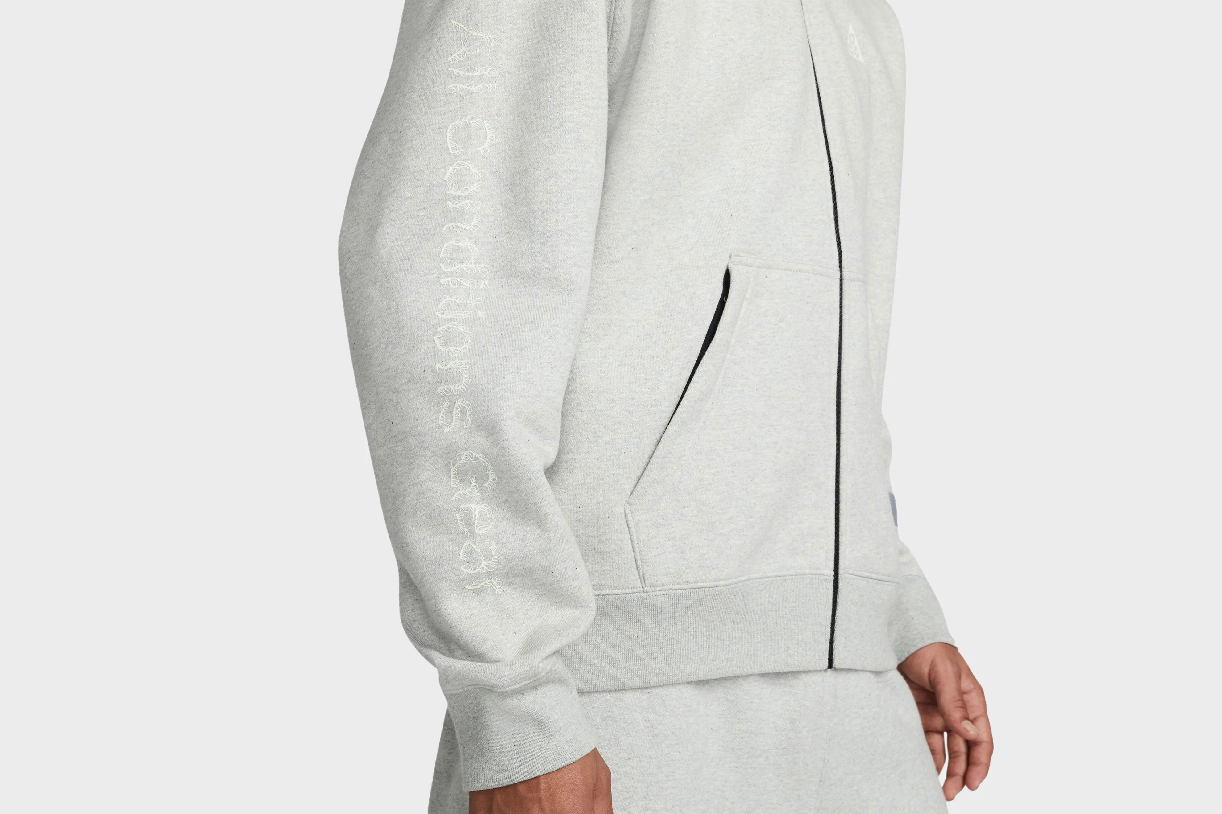 Nike ACG Therma-FIT ??Airora?? Full-Zip Fleece Hoodie (Grey Heather/Black/Light Smoke Grey) Heavy Silk Kind Soul