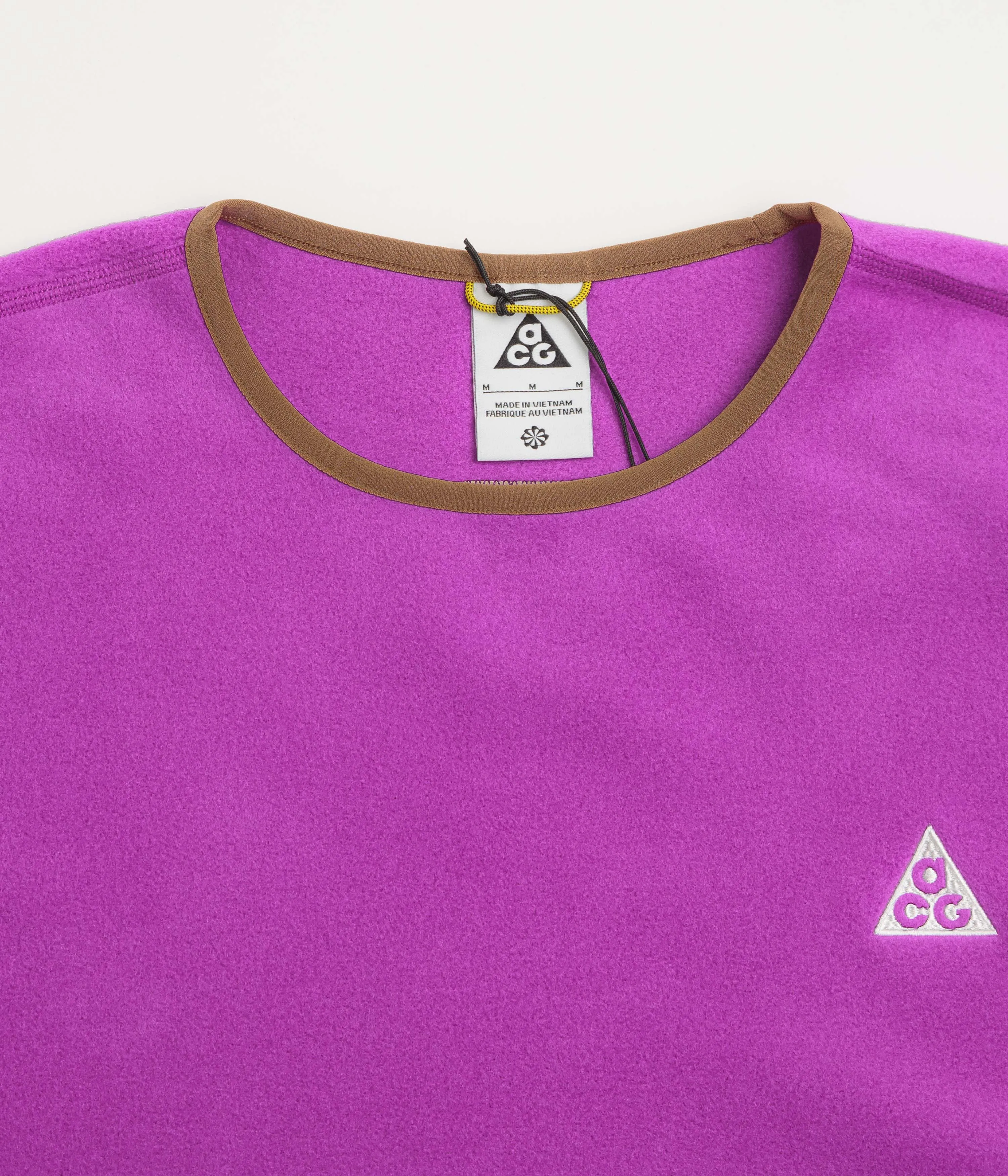 Minimalist Style Nike ACG Wolf Tree Crewneck Sweatshirt  - Vivid Purple / Black / Summit White