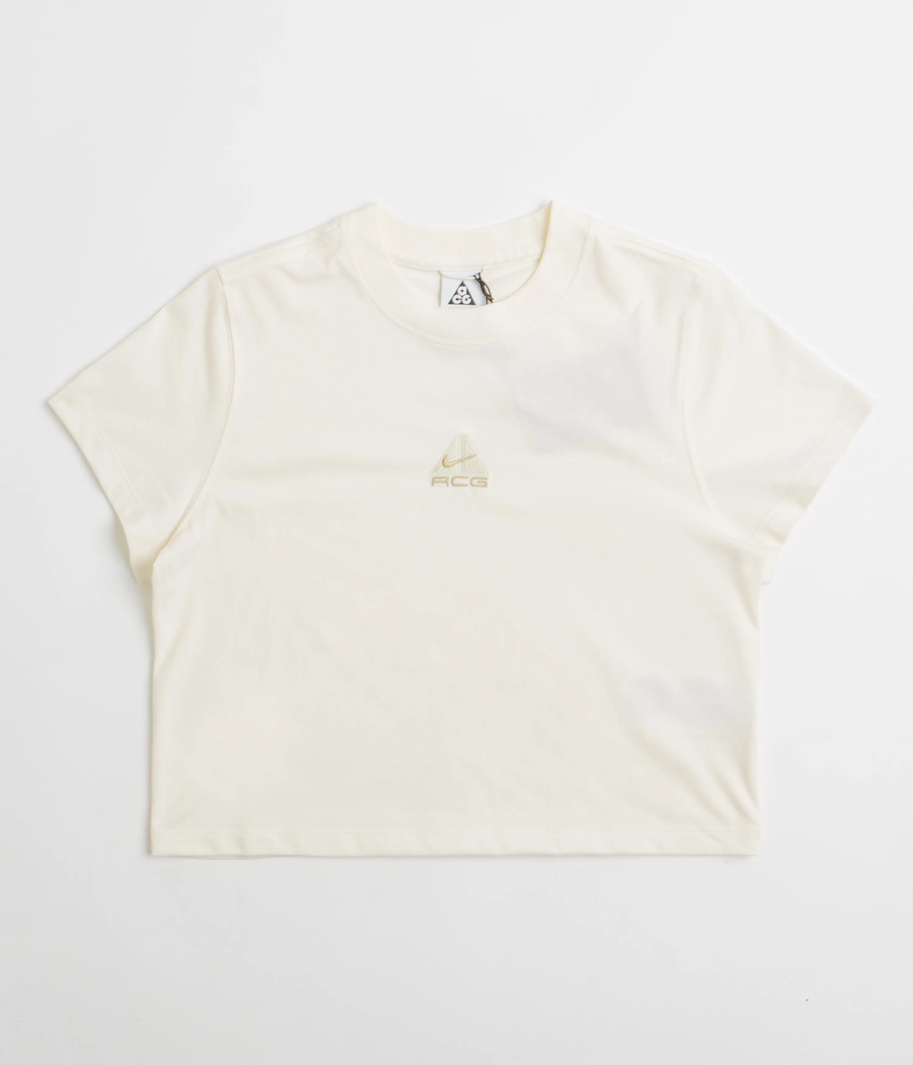 NIke ACG Womens Baby Lungs T-Shirt - Pale Ivory / Light Khaki / Parachute Beige art gallery event Skinny