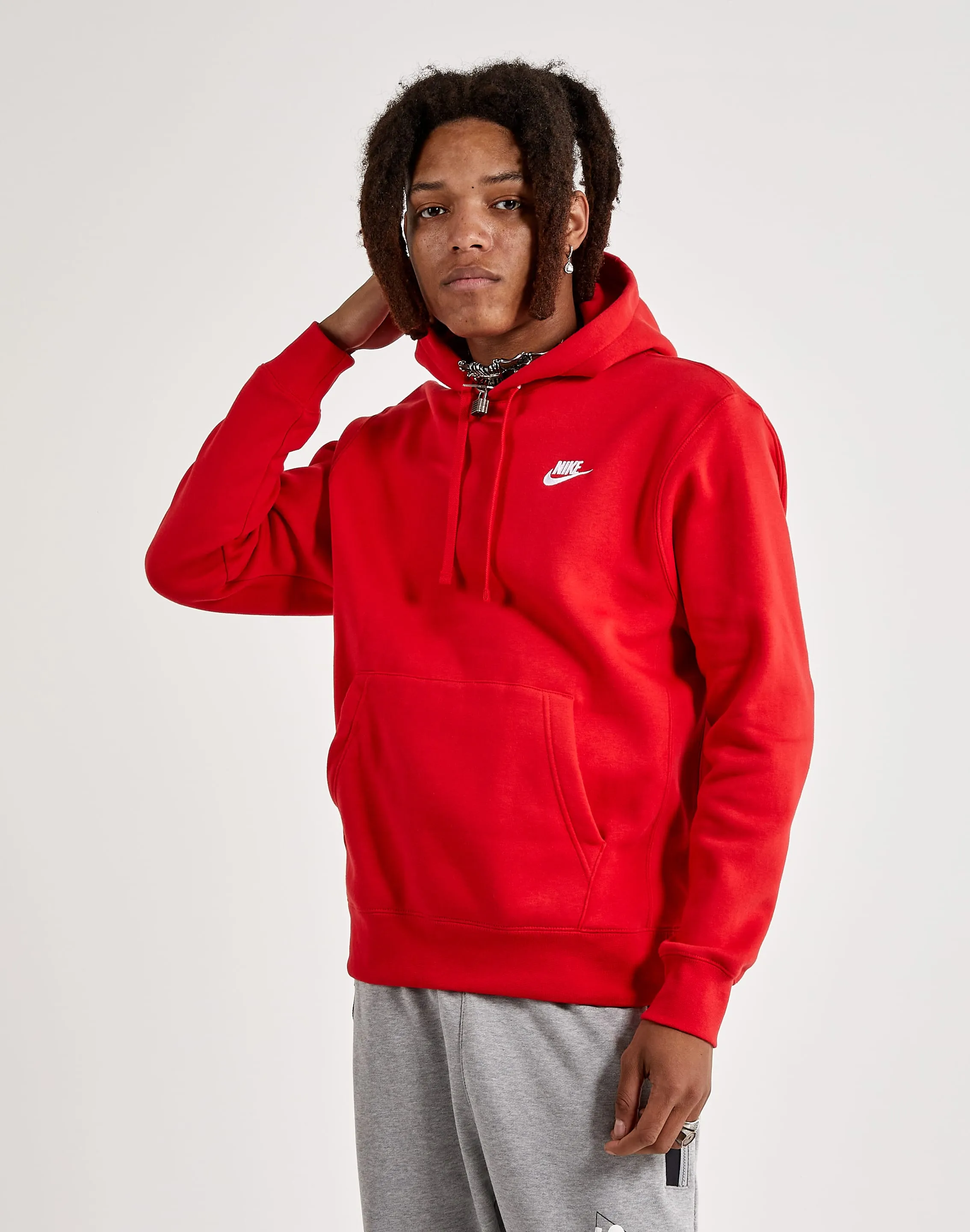 Nike Club Fleece Pullover Hoodie smooth zipper
