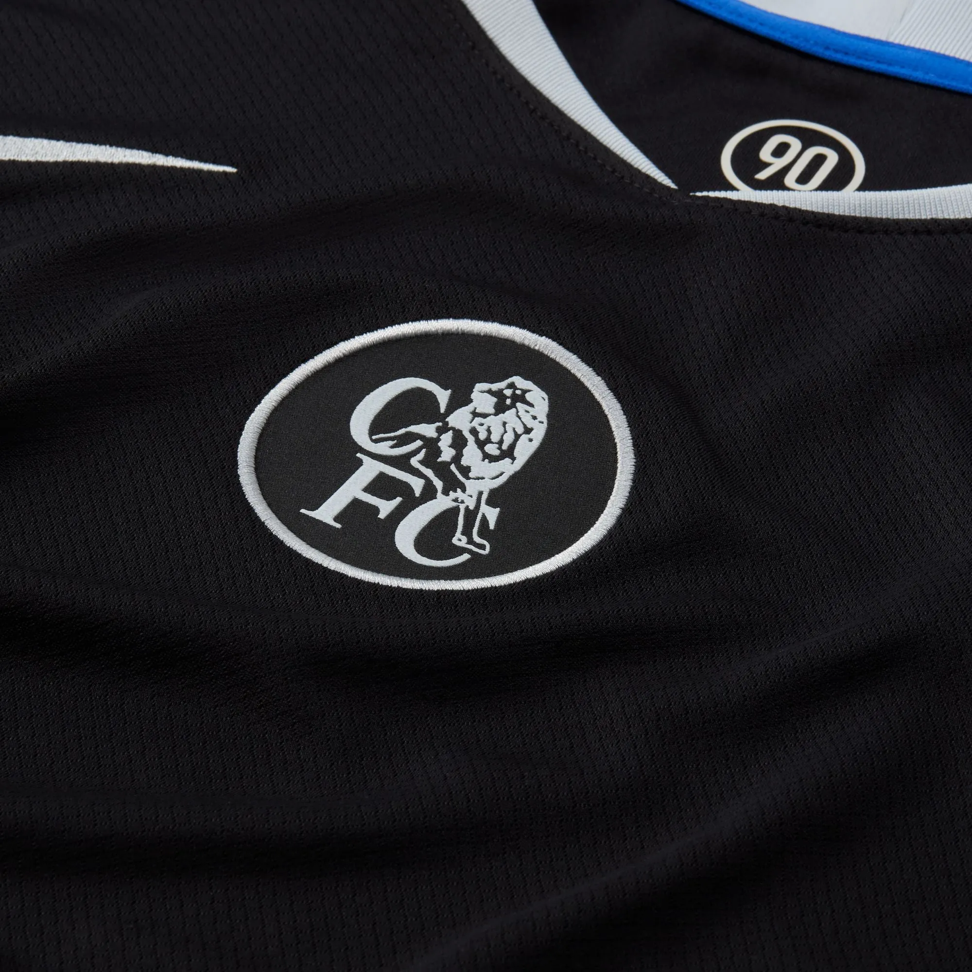 Nike Dri-FIT Total 90 Chelsea 2025/26 Stadium Third Jersey (Black/Field Silver/Game Royal/Field) World Tone Hero Tale