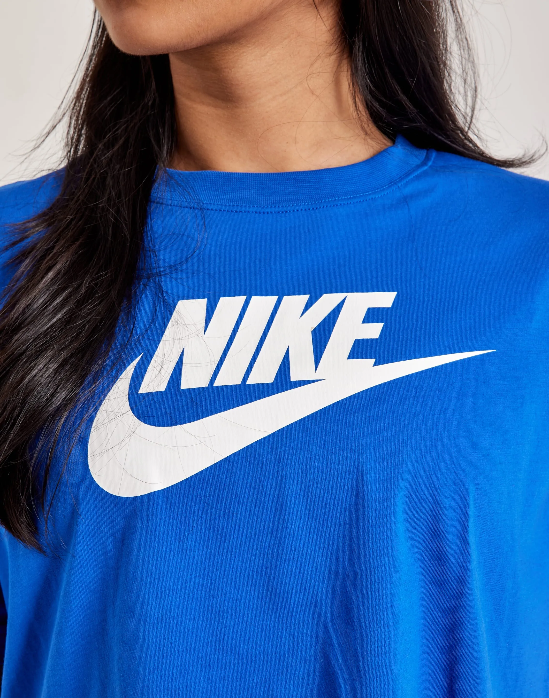 Nike Essential Cropped Logo Tee Calm Wave DoubleLayered Structure