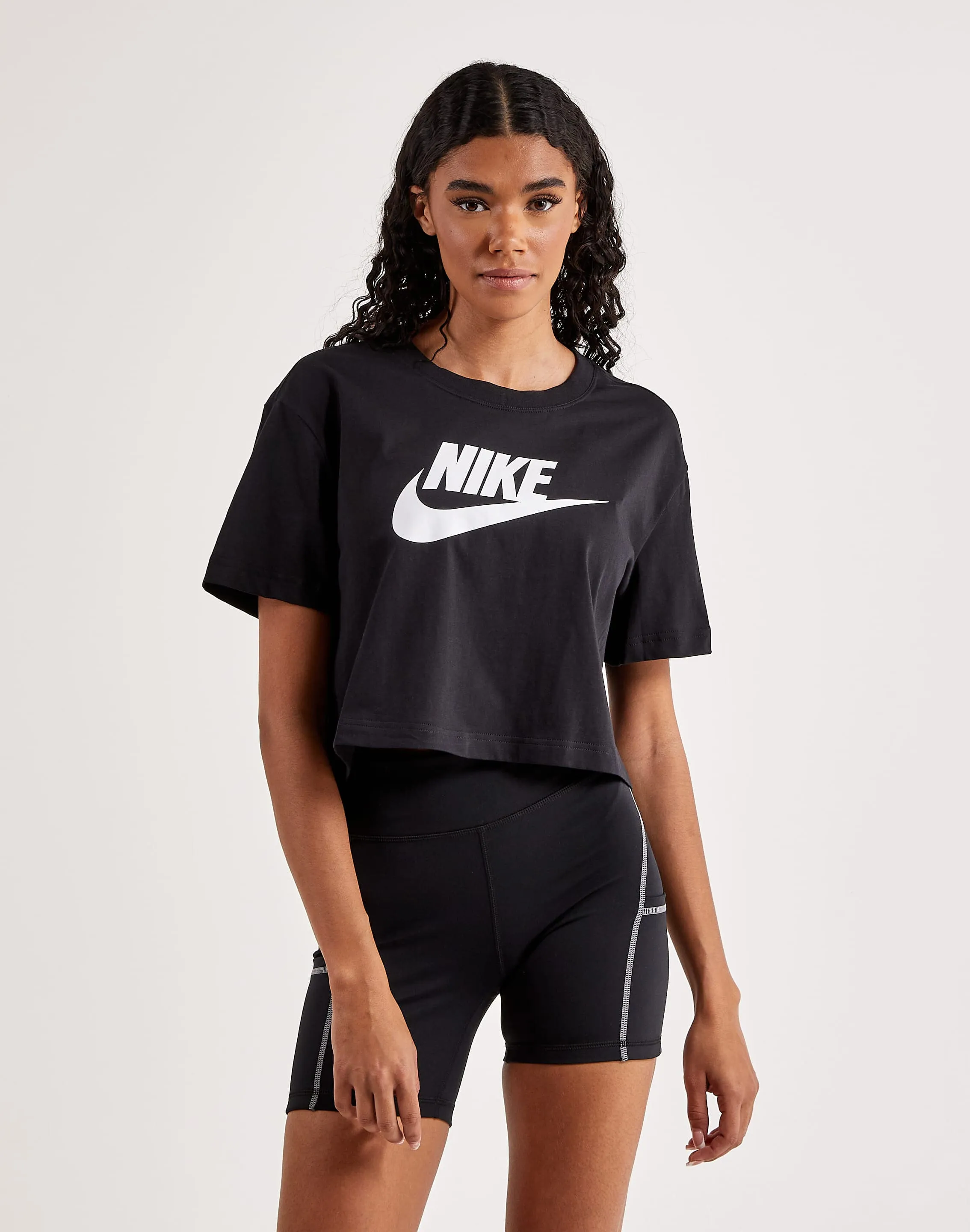 Nike Essential Cropped Logo Tee Glitter Glow
