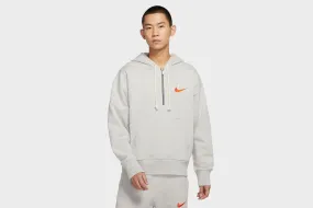 Nike French Terry 1/2 Zip Pullover Hoodie (Grey/Heather) Smooth Yarn Tight Core