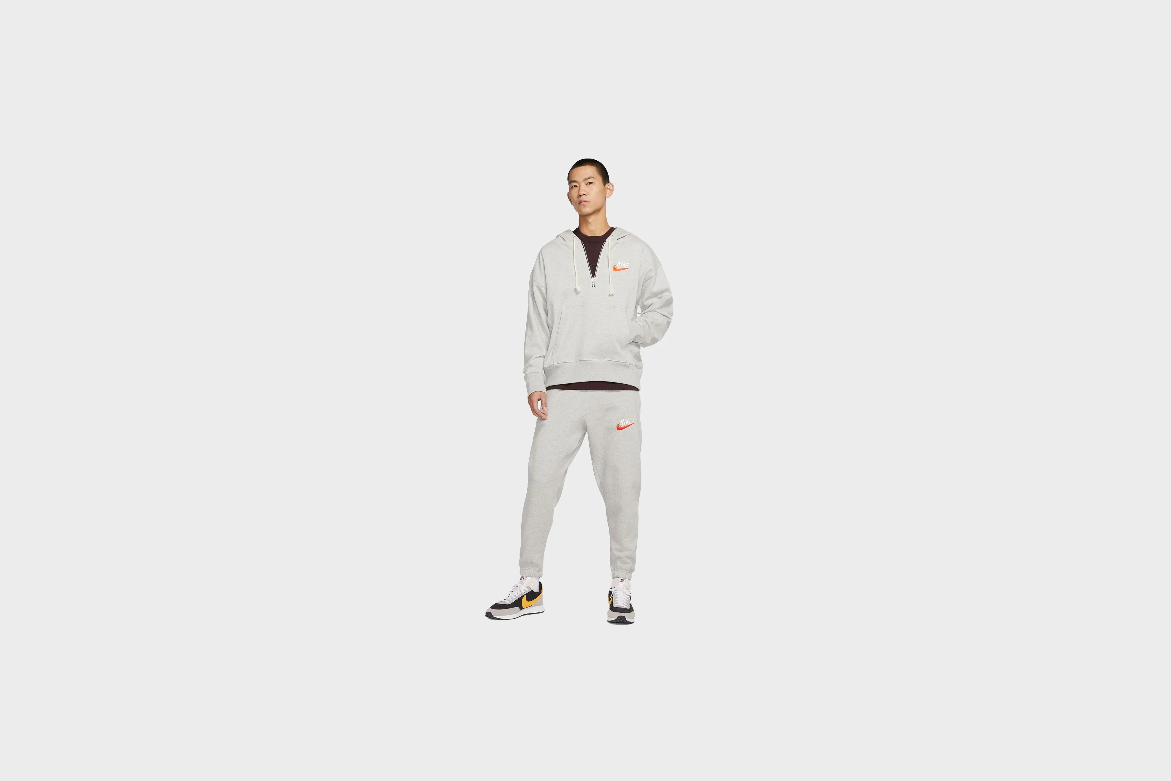Nike French Terry 1/2 Zip Pullover Hoodie (Grey/Heather) All Day