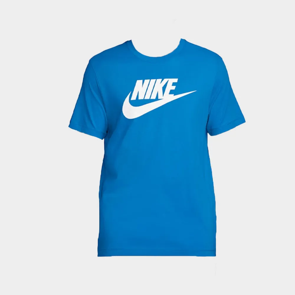 Nike Mens Icon Futura Tee Blue Reinforced Edges