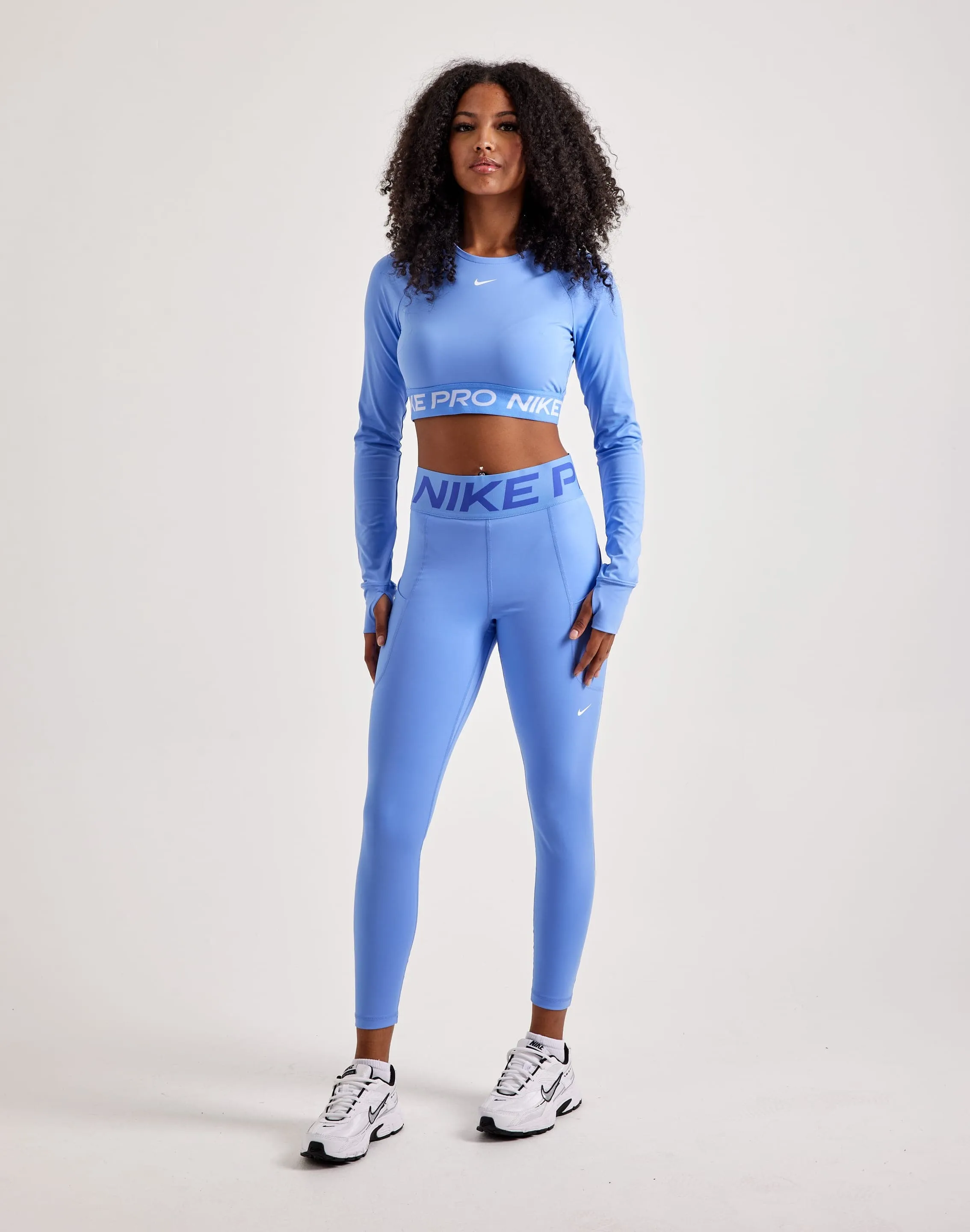 HiddenZipperClosure Nike Pro Dri-FIT Cropped Long-Sleeve Top