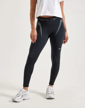 Nike Pro Mid-Rise Graphic Leggings Adjustable Fastenings
