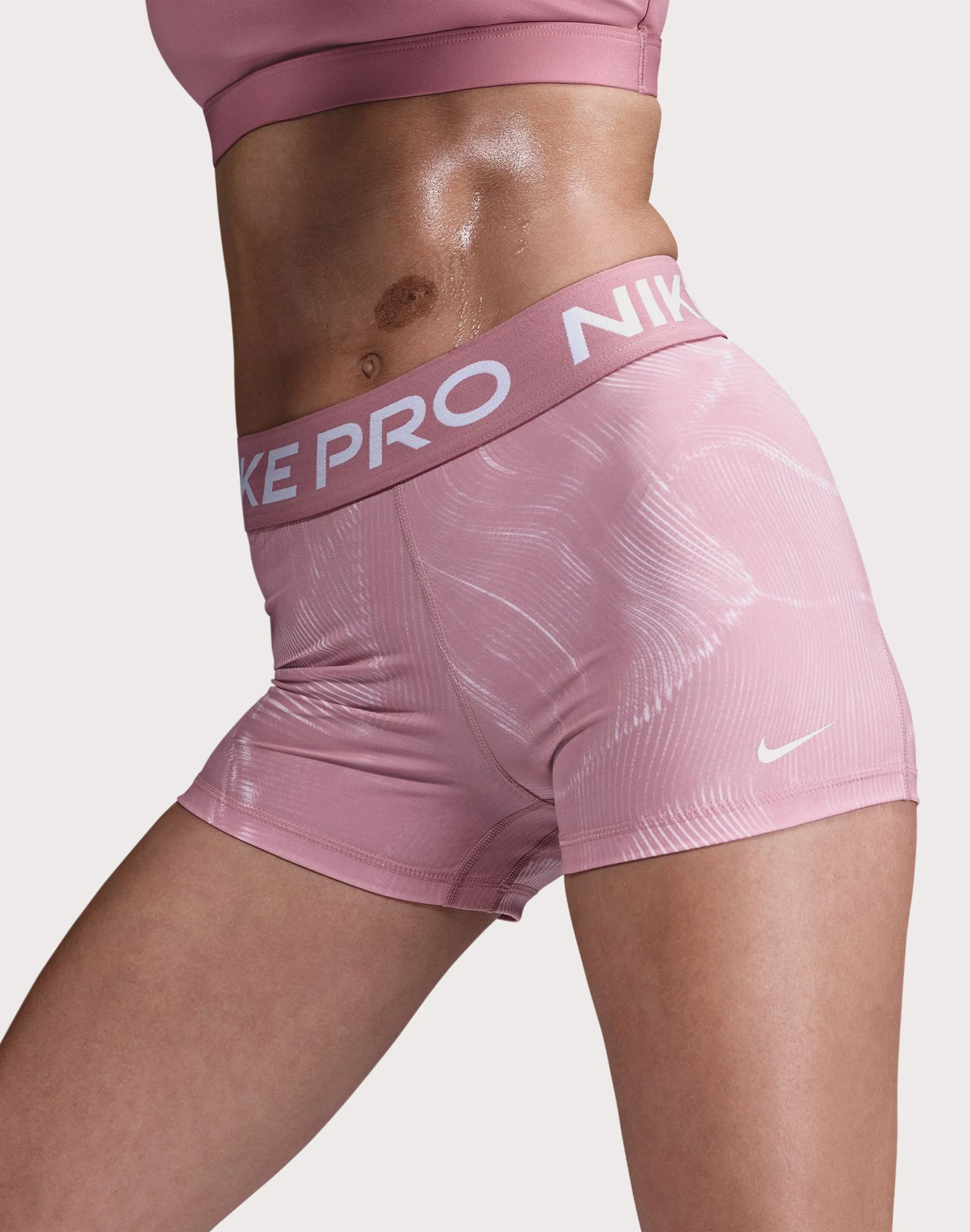 Nike "Pro 3"" Pink Shorts" Snow Ready MoistureManagementSystem
