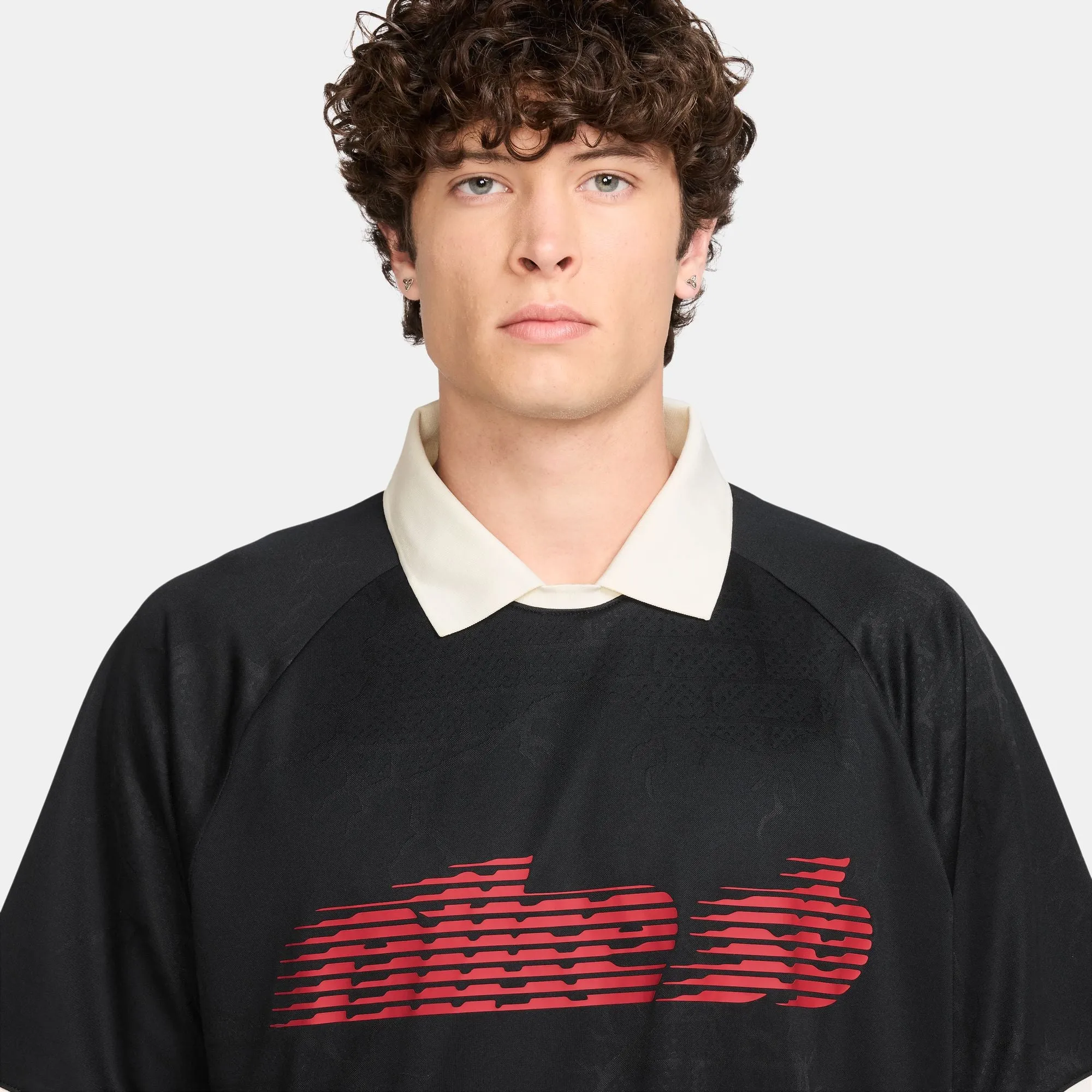 RipstopFabric Fine Weave Nike SB Dri-FIT Jacquard Skate Jersey (Black/Red)