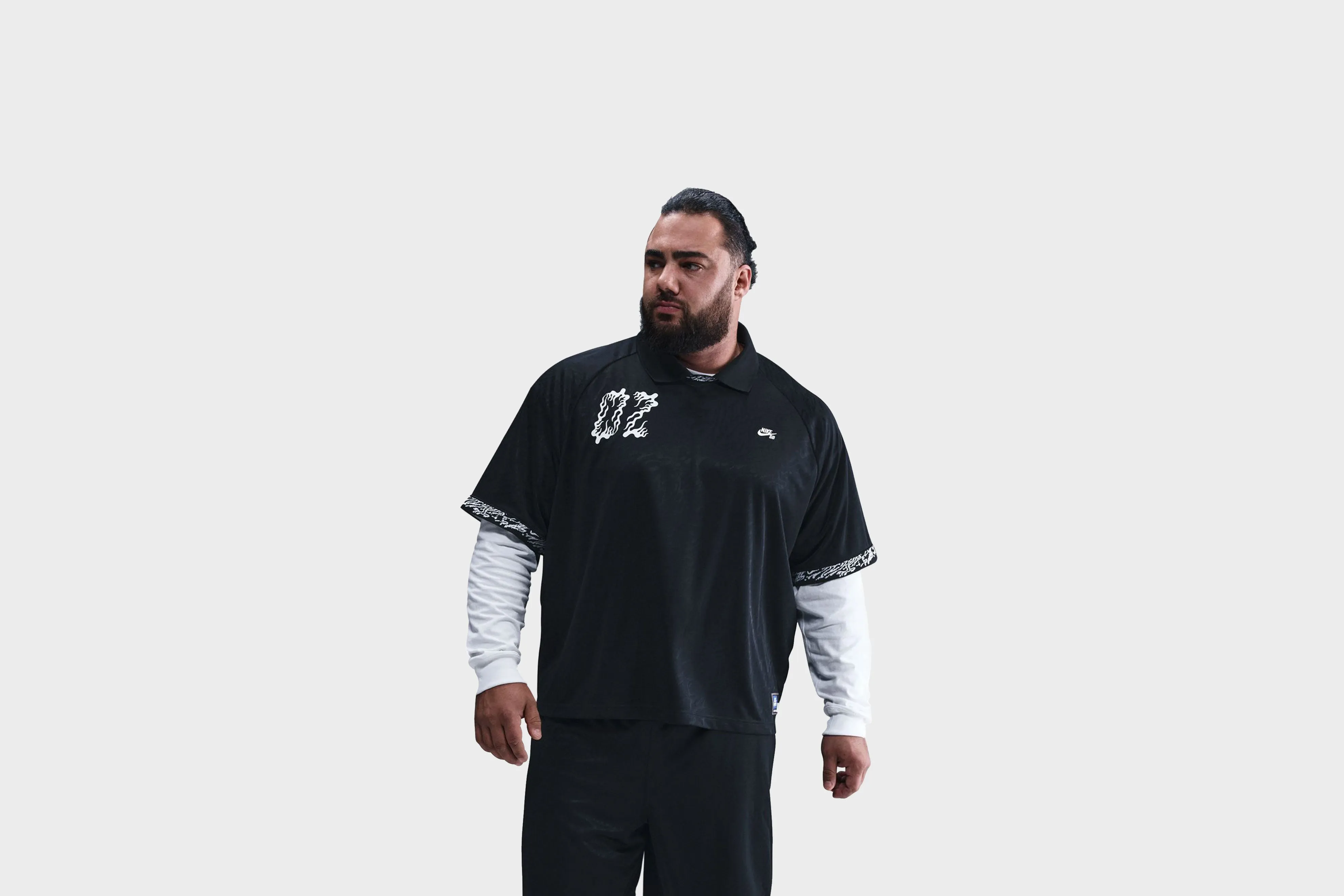 Hike Fit Nike SB Dri-FIT Jacquard Skate Jersey (Black/White)
