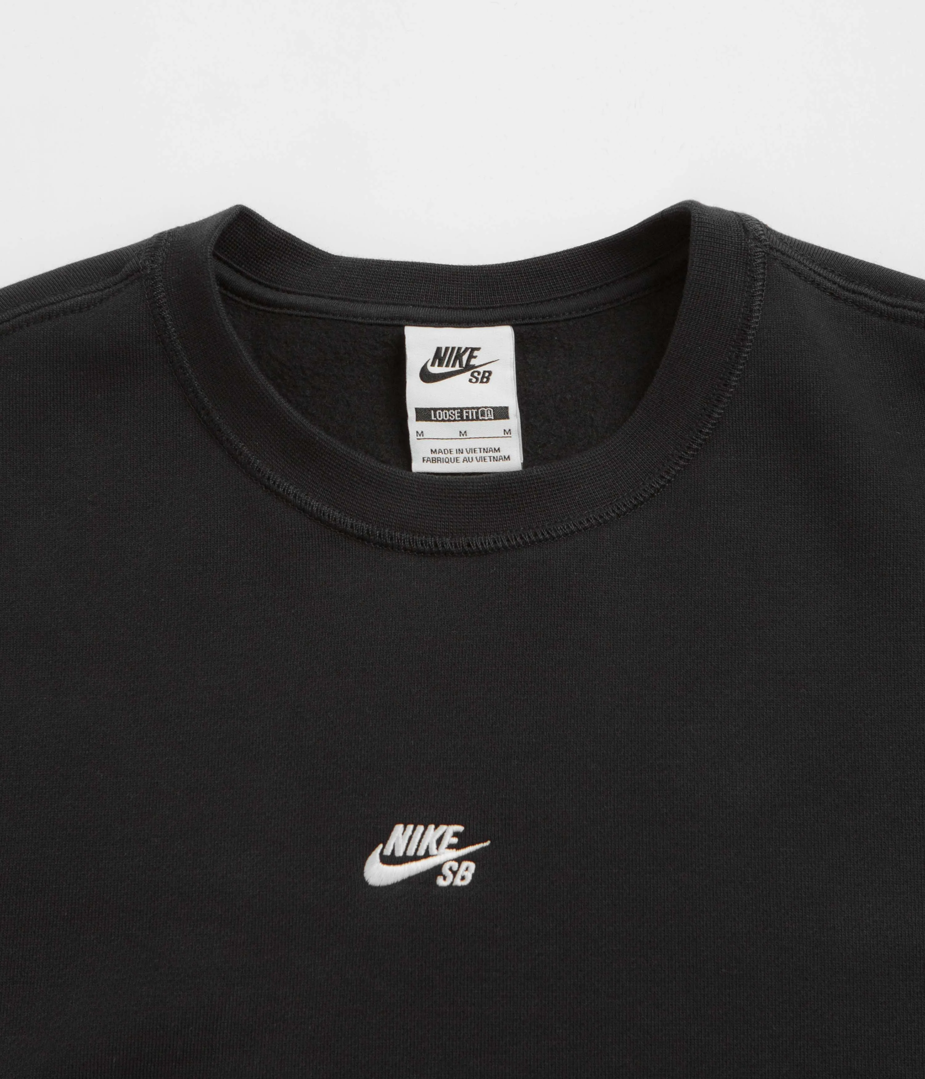 product twill durability Nike SB Essential Logo Crewneck Sweatshirt - Black / White
