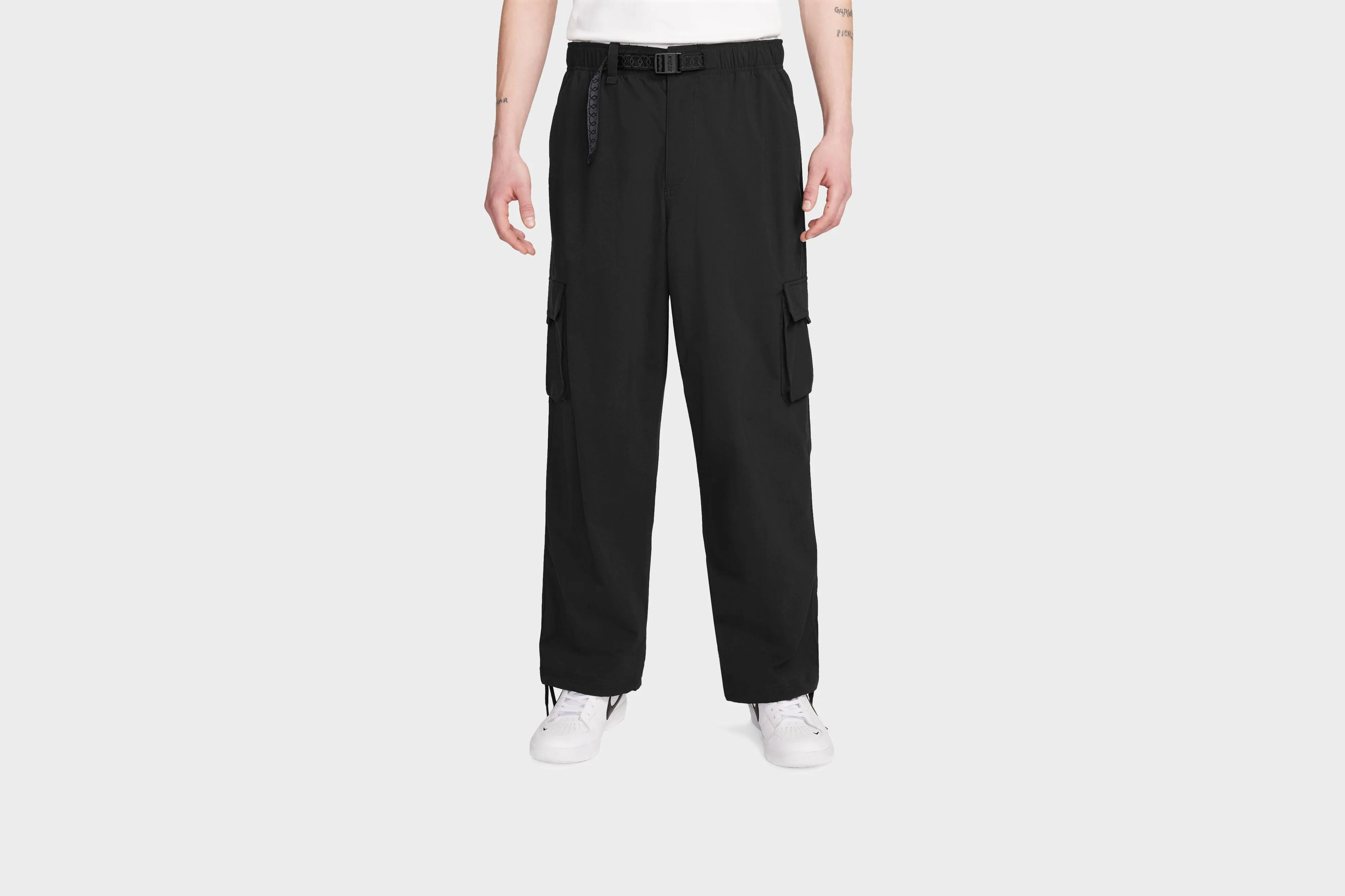 Nike SB Kearny Cargo Skate Pants (Black) british retro SplitHemDesign