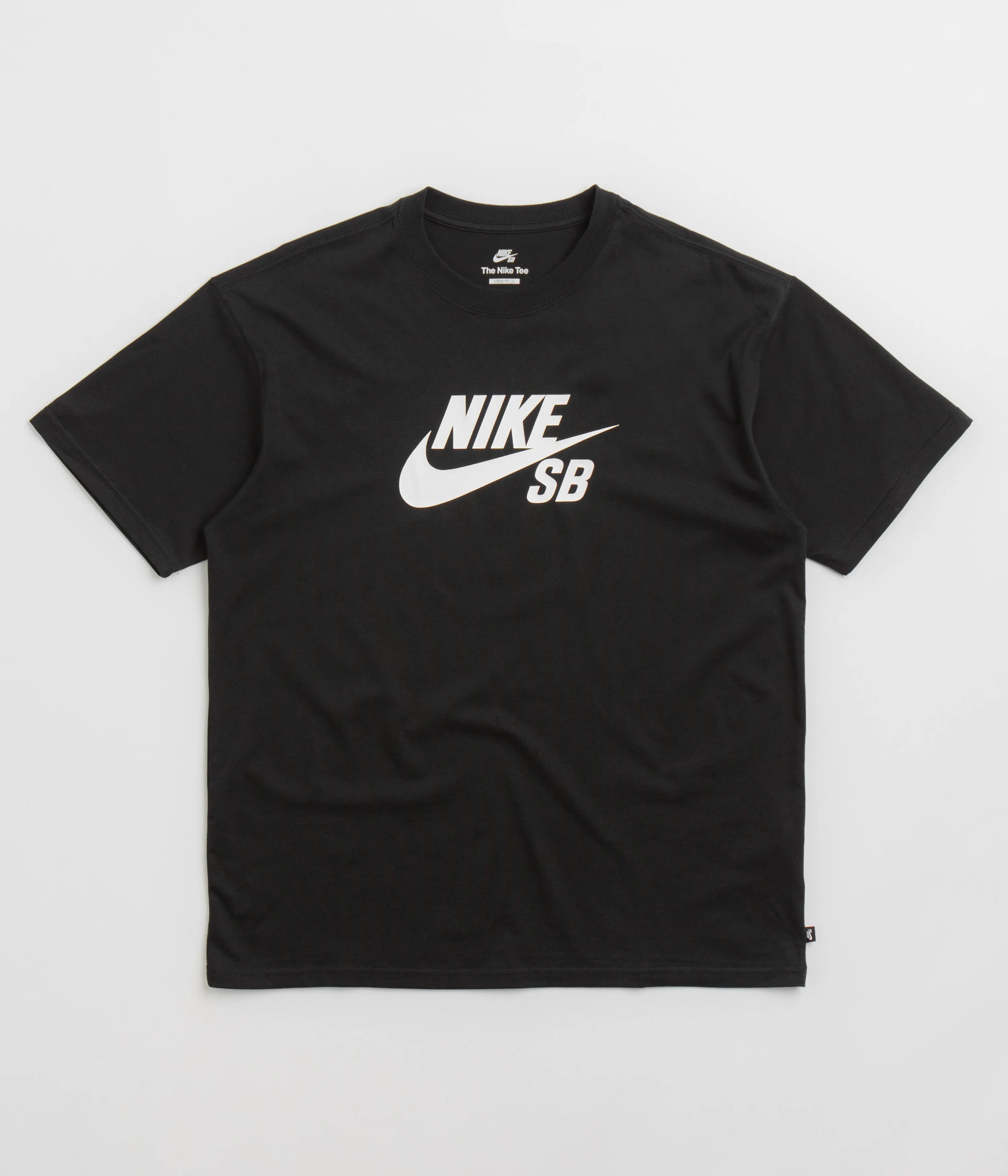 short hem RV park Nike SB Large Logo T-Shirt - Black / White