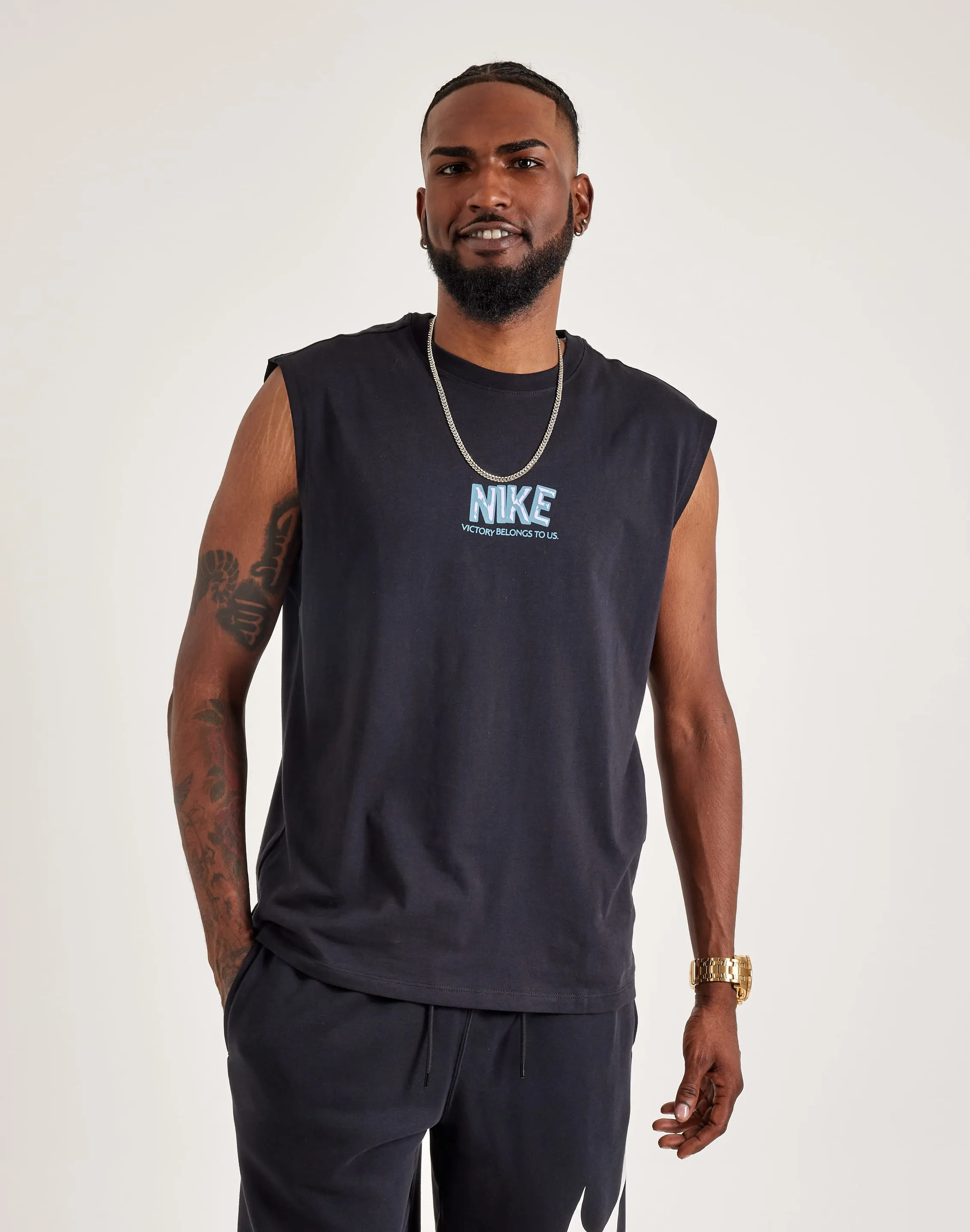 Nike Sleeveless Fitness Tee Happy Core Tencel Blend Fabric