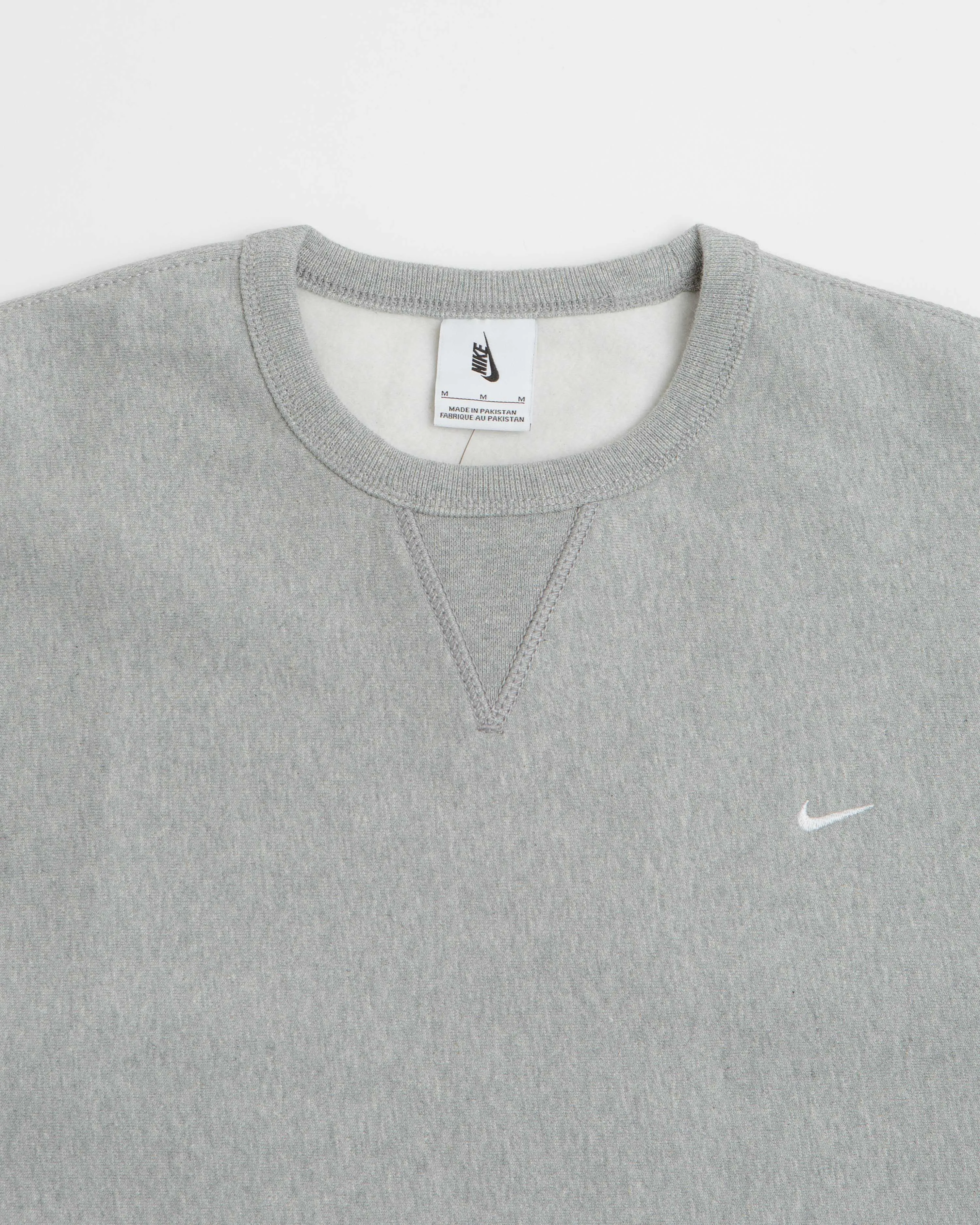 Nike Solo Swoosh Crewneck Sweatshirt - Dark Grey Heather / White / White product sustainable future product recommendation