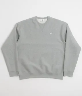 Nike Solo Swoosh Crewneck Sweatshirt - Dark Grey Heather / White / White Office Wear Anti Odor