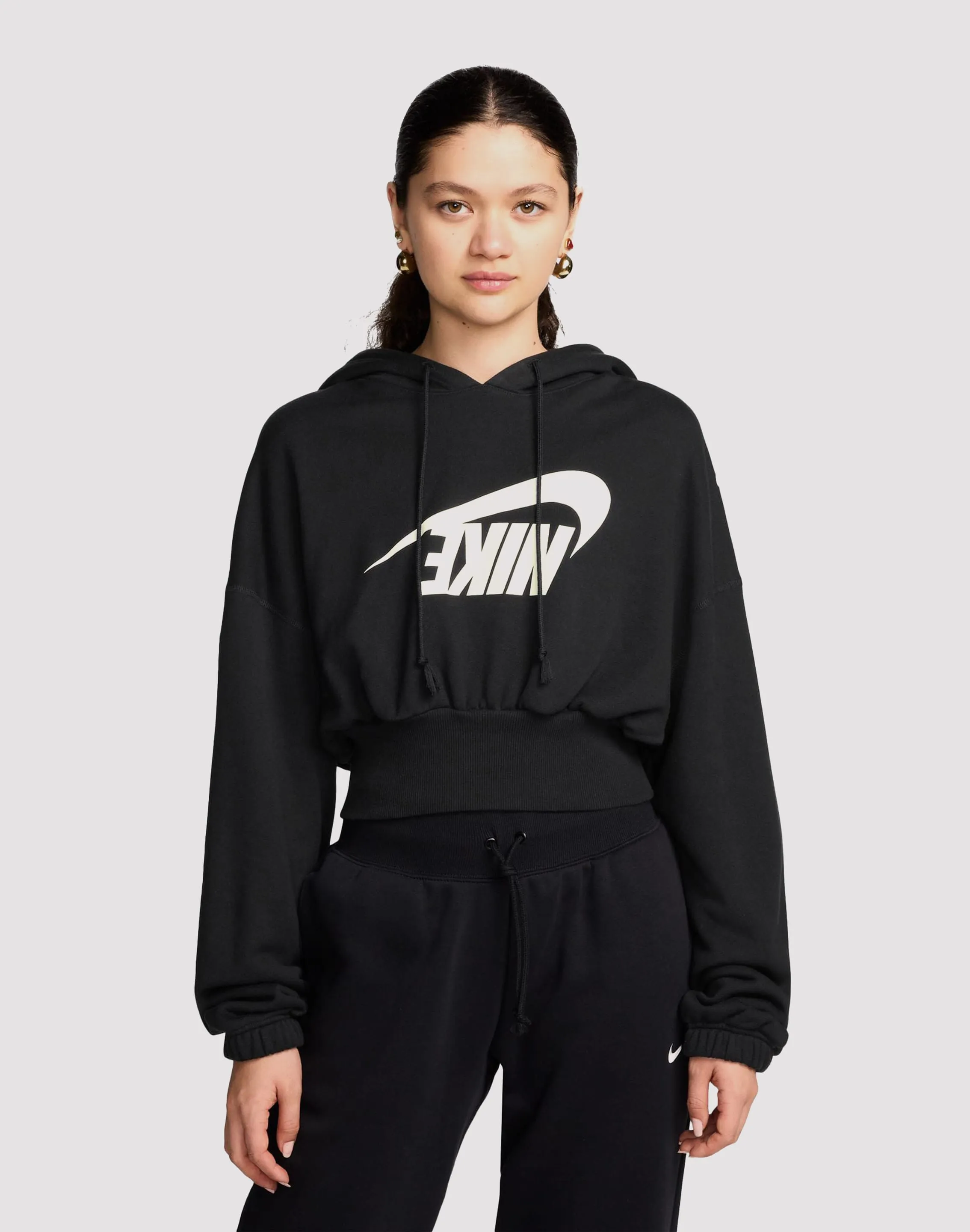 AntiSnagFabric Nike Sportswear Oversized Fleece Pullover Crop Hoodie