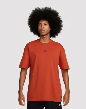 Nike Sportswear Premium Essentials Red Tee Silver Glow Shimmer Core