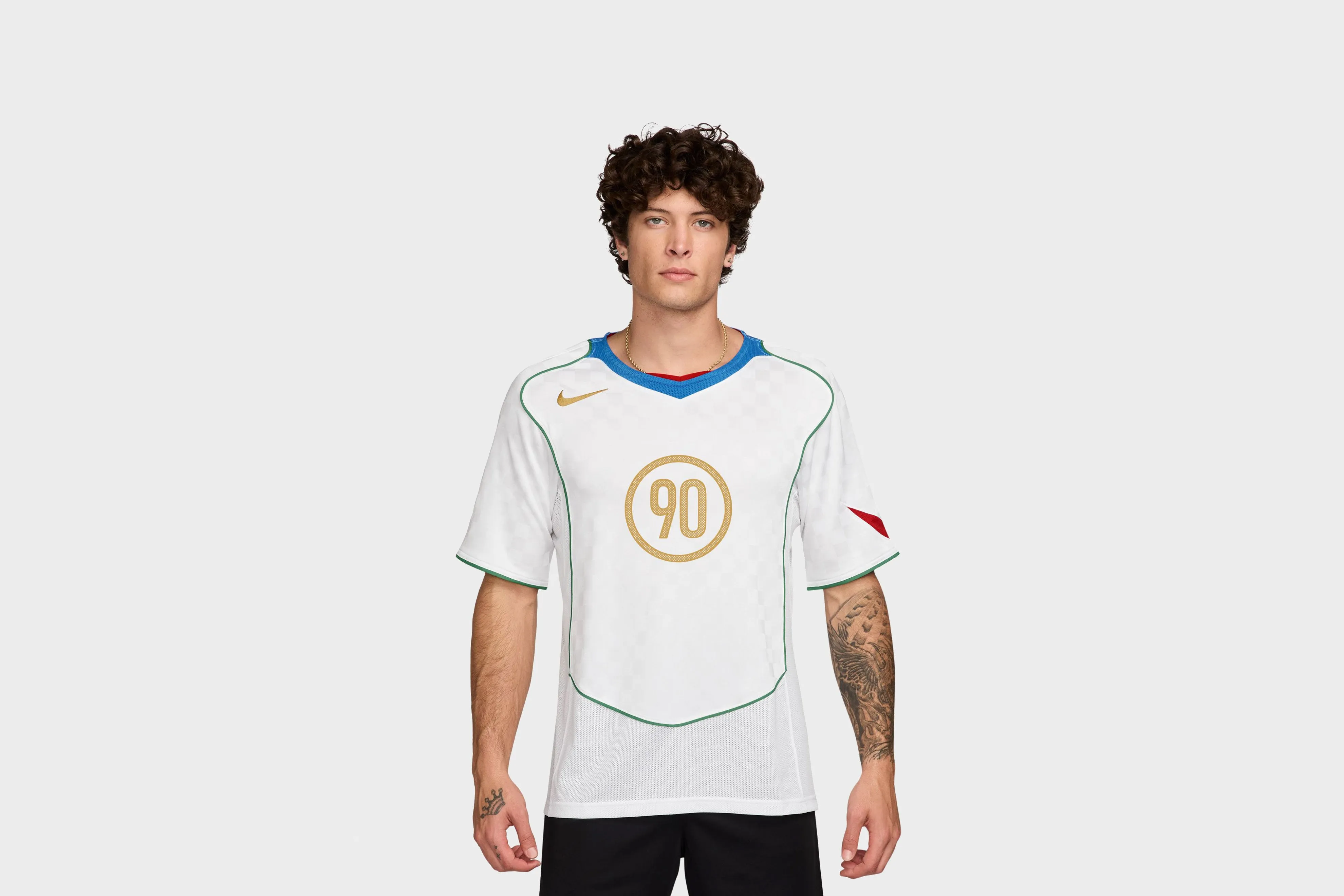 Suede Mood Nike Total 90 Dri-FIT Soccer Jersey (White/Italy Blue/Sport)