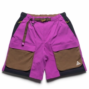 Nike ACG Smith Summit Cargo Shorts - Vivid Purple/Mosswood Brown sequined details