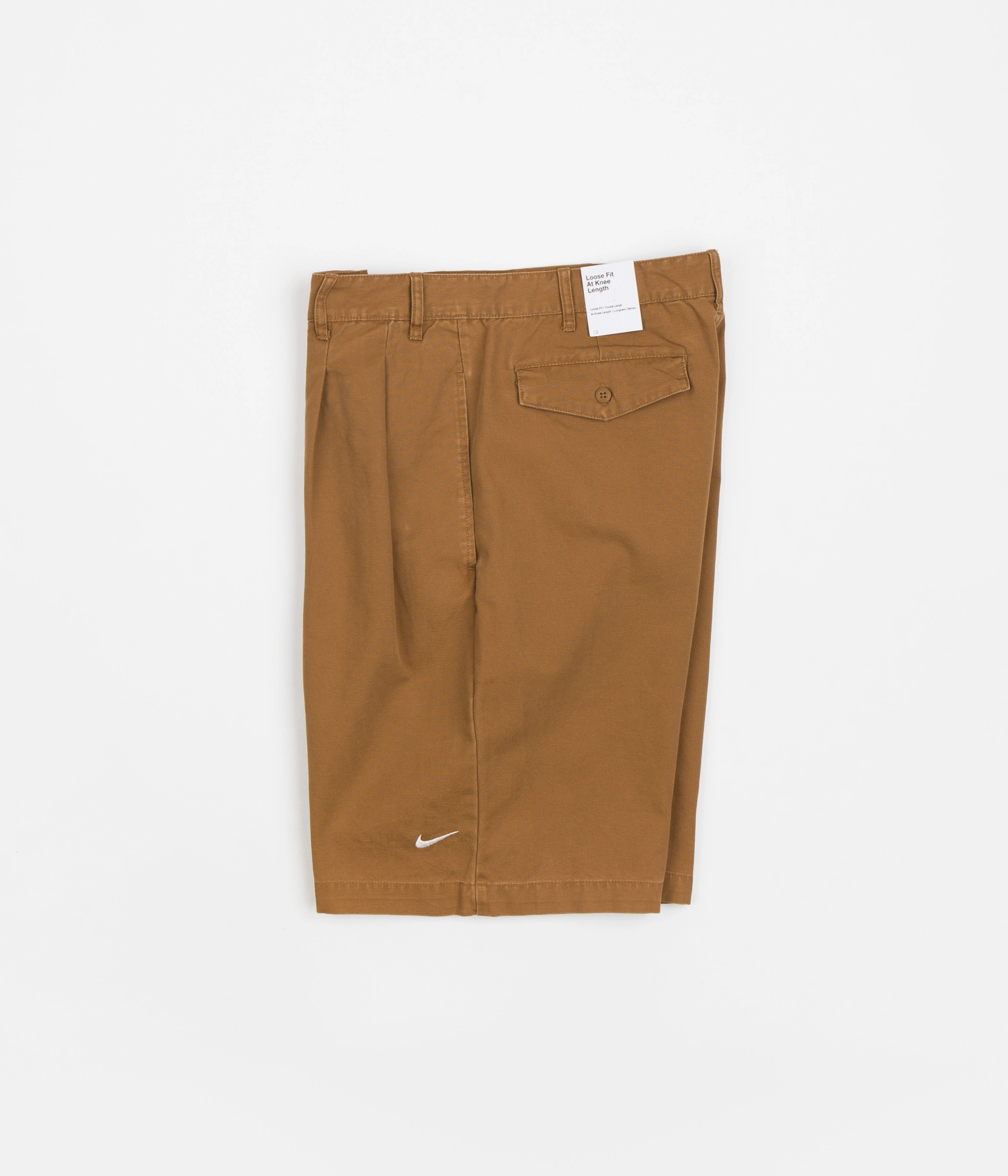Impact Absorbing Padding Nike Pleated Chino Shorts - Ale Brown / White