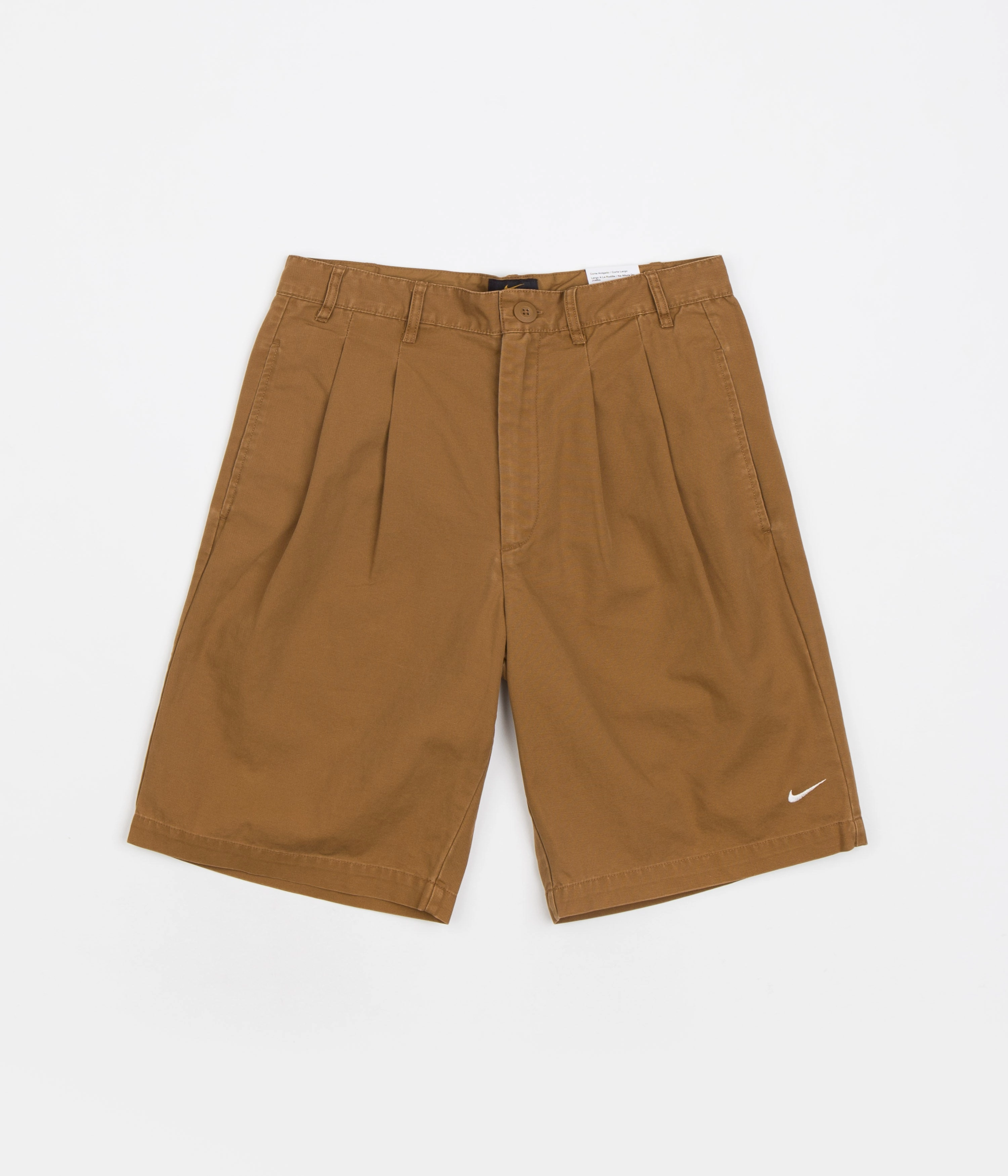Nike Pleated Chino Shorts - Ale Brown / White Modern Aesthetic