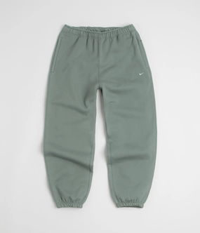 Office Appropriate Nike Solo Swoosh Cuffed Sweatpants - Clay Green / Clay Green / White