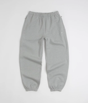 RecycledPolyester Nike Solo Swoosh Cuffed Sweatpants - Dark Grey Heather / Light Smoke Grey / White