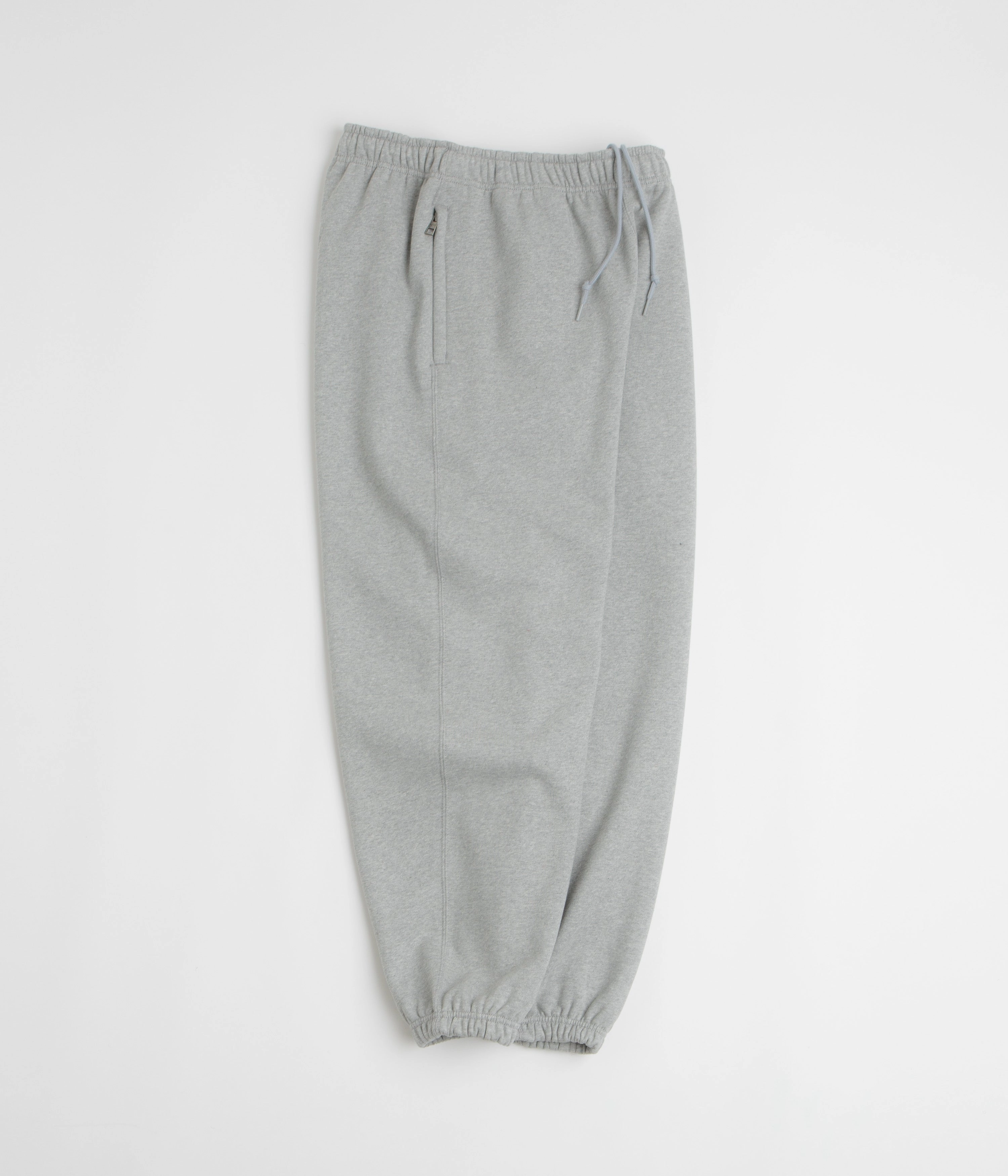 Four Way Stretch Nike Solo Swoosh Cuffed Sweatpants - Dark Grey Heather / Light Smoke Grey / White