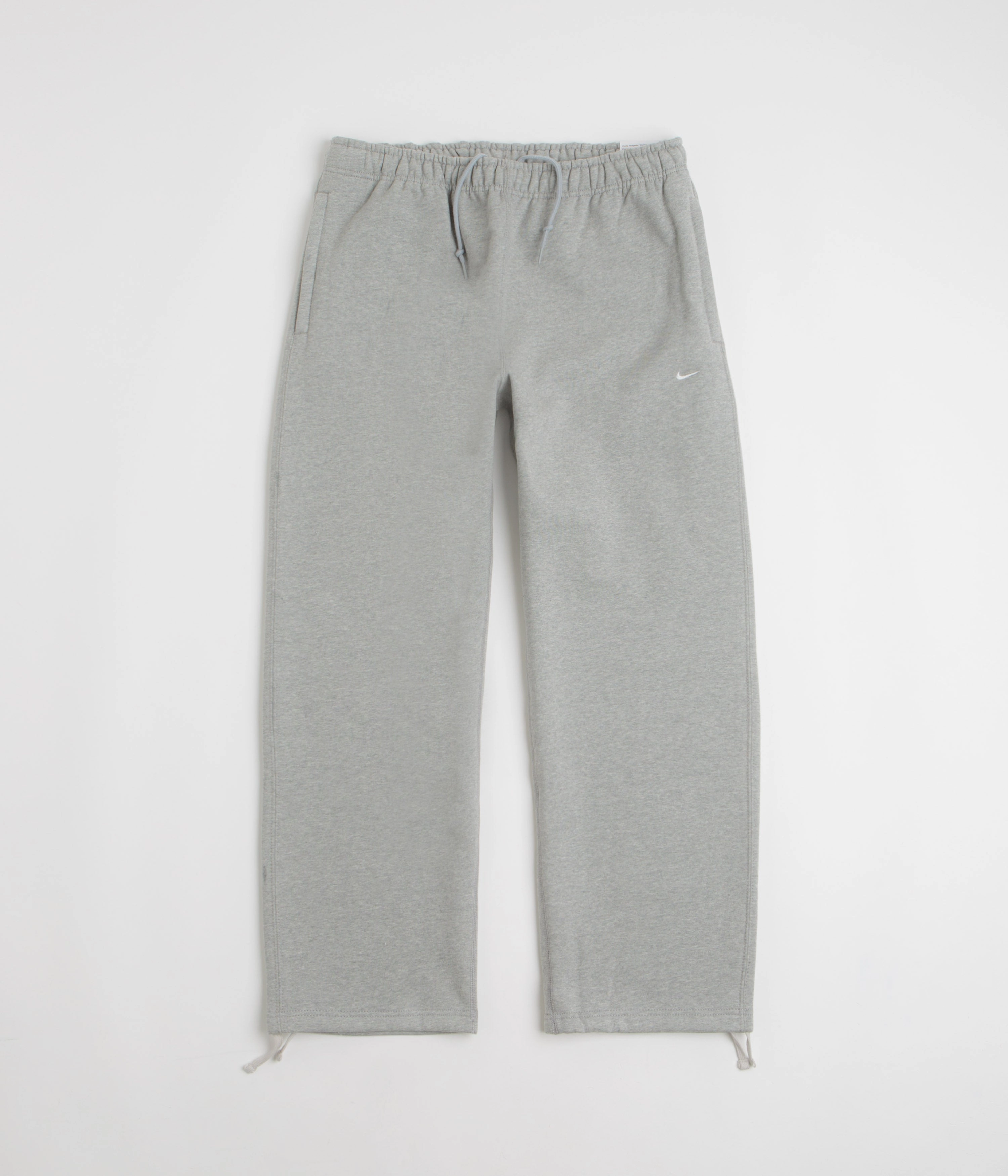 Nike Solo Swoosh Open Hem Sweatpants - Dark Grey Heather / Light Smoke Grey / White Reinforced Stress Points