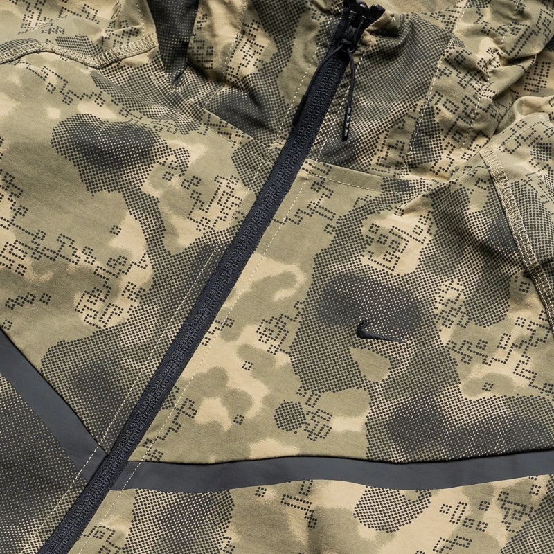 Foldable Collar Nike Tech Woven Camo Jacket - Neutral Olive/Black