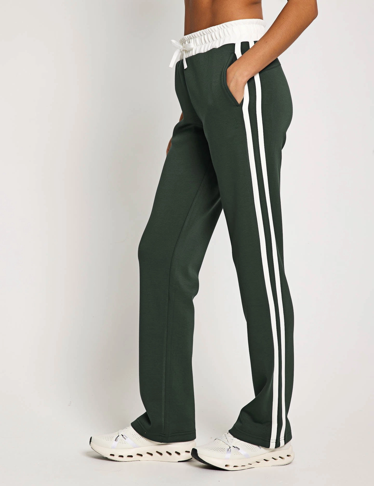 Tagless Comfort Design Quick Dry Technology Nikki Wide Leg Jogger - Deep Green