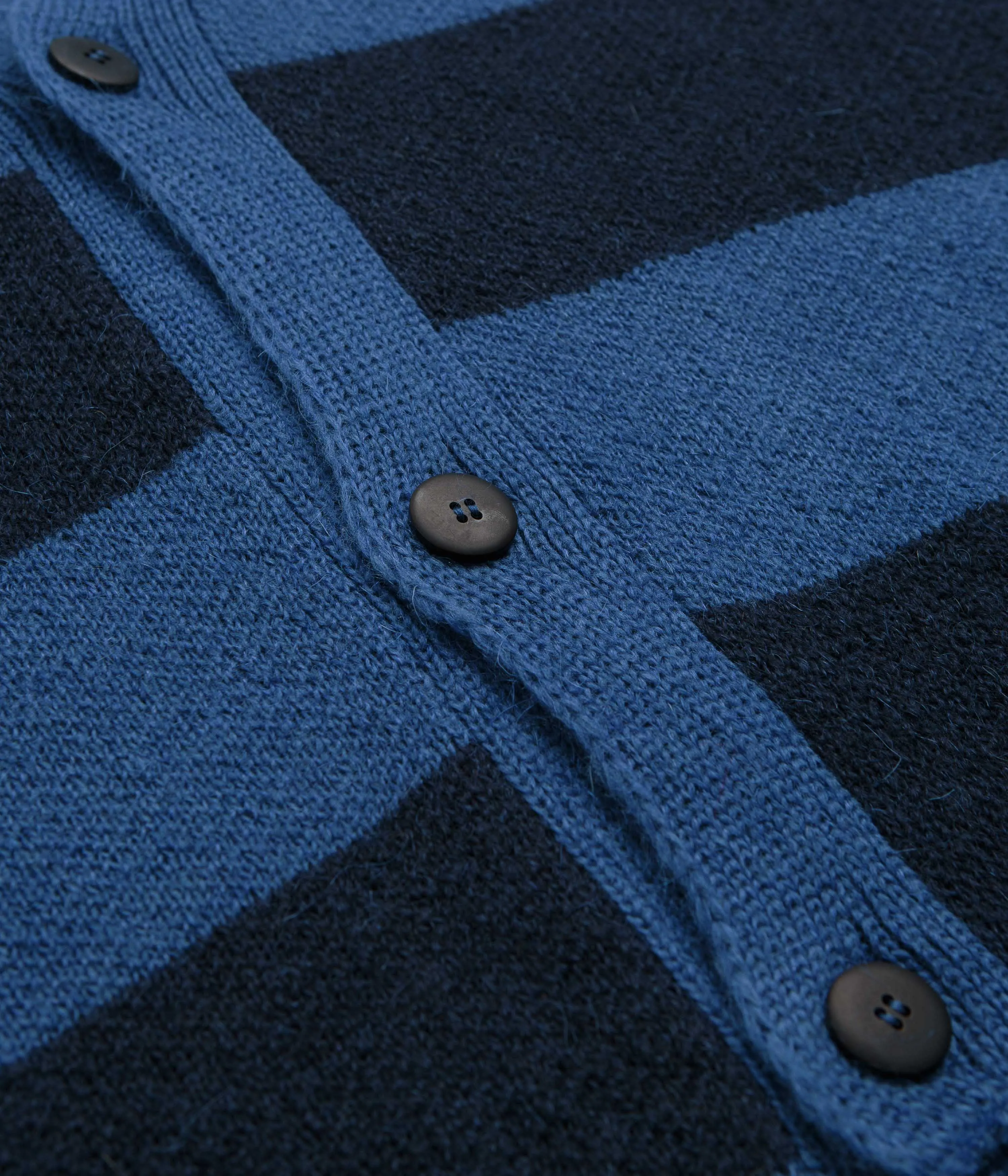 No Problemo Striped Mohair Oversized Cardigan - Blue Multi Product improvement Running Top