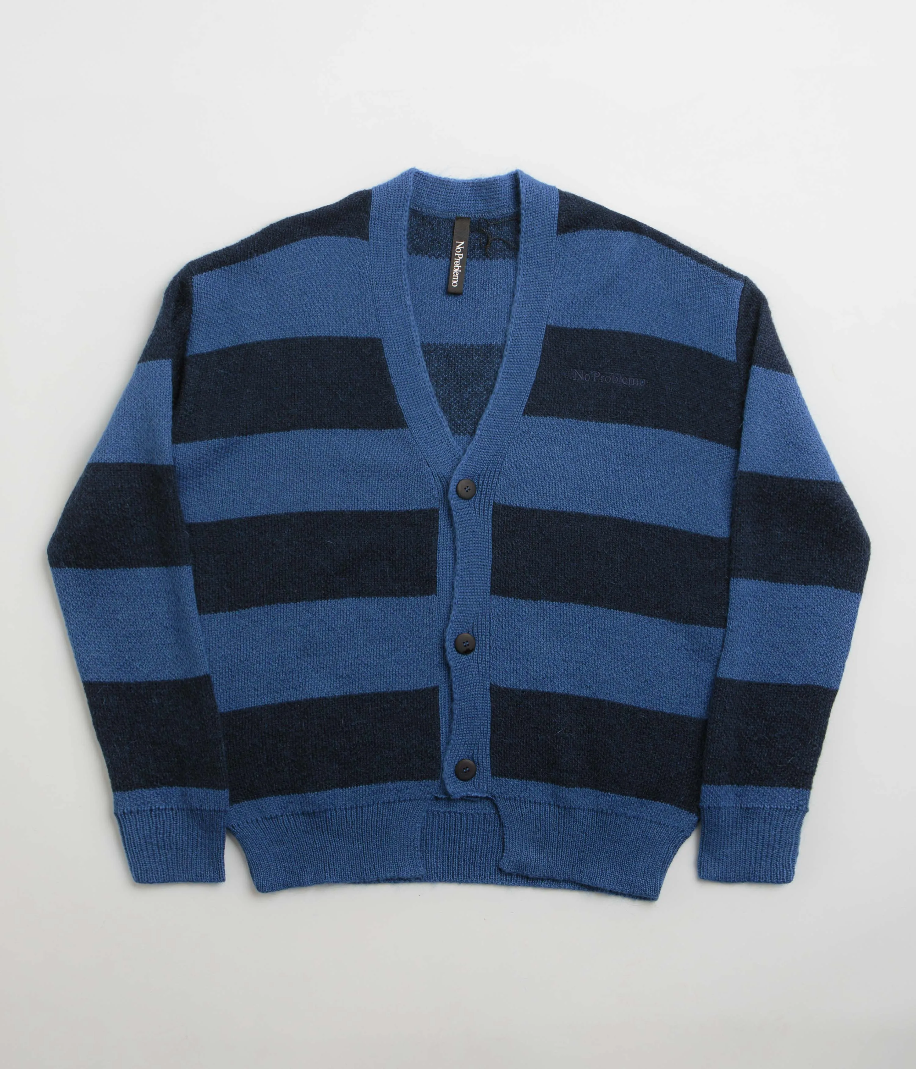 Fashion Forward good for weekends No Problemo Striped Mohair Oversized Cardigan - Blue Multi