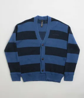 Fashion Forward good for weekends No Problemo Striped Mohair Oversized Cardigan - Blue Multi
