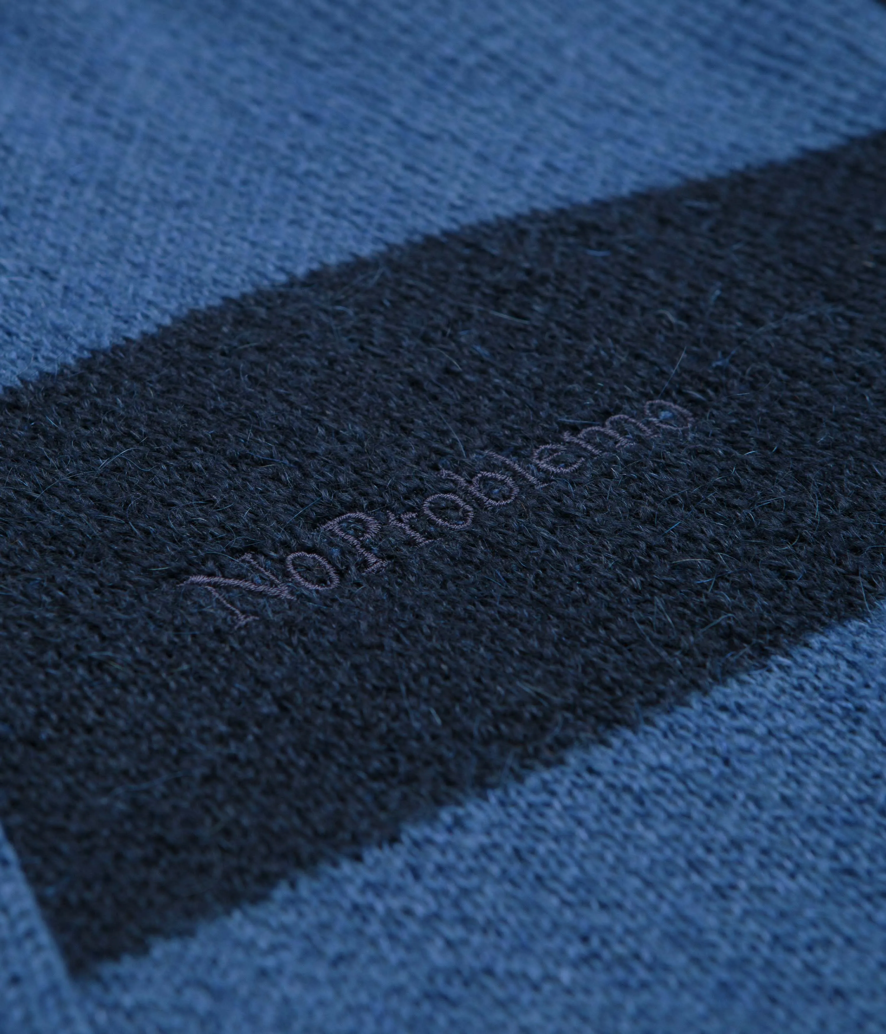 product promotion No Problemo Striped Mohair Oversized Cardigan - Blue Multi